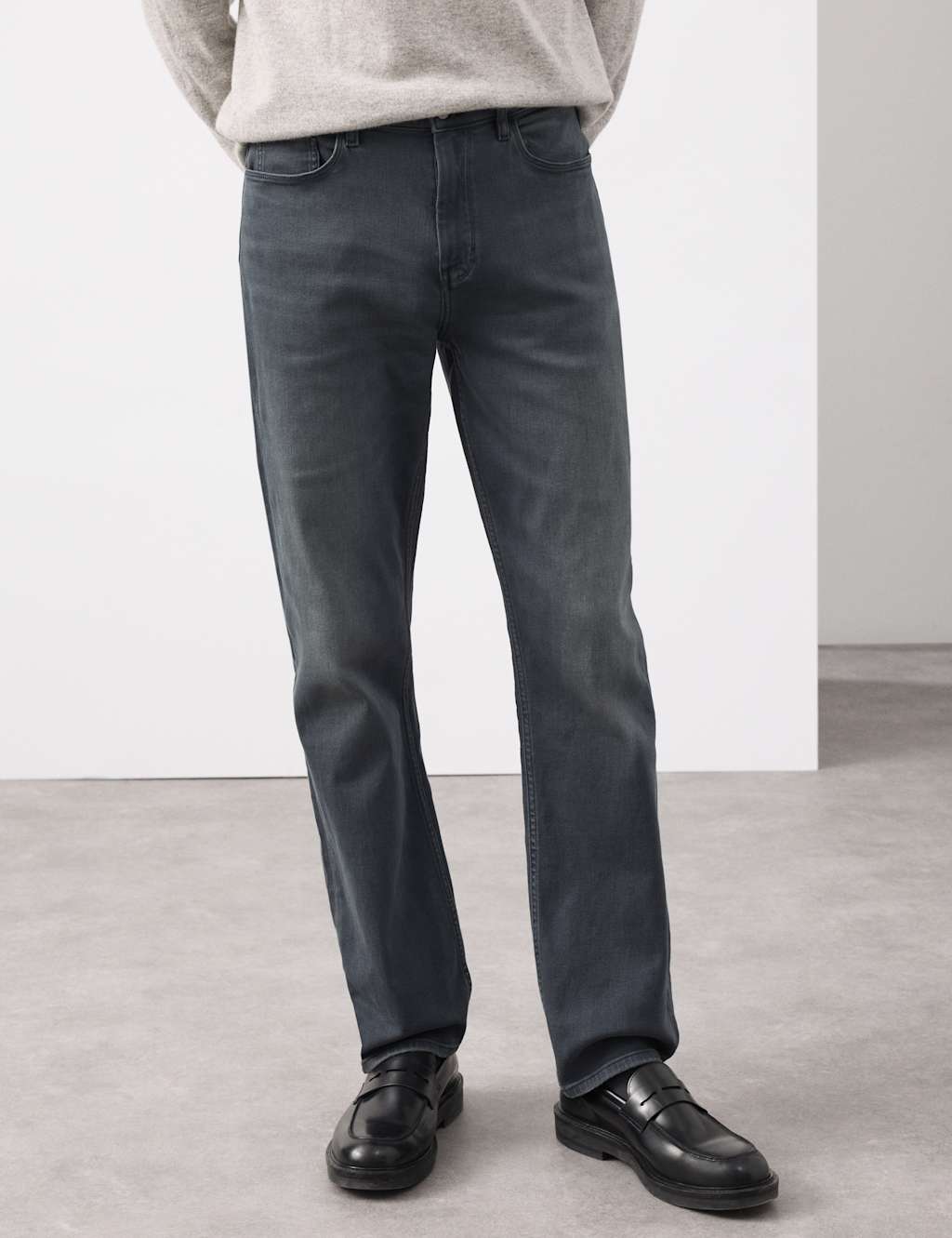 Autograph Straight Fit Italian Soft Touch Jeans Grey