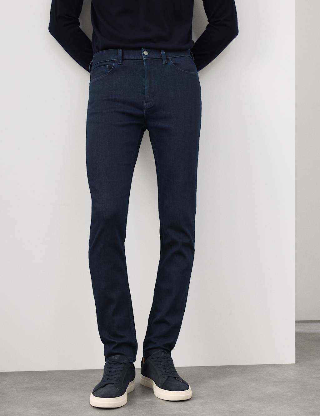Autograph Men's Italian Soft Touch Slim Fit Jeans - 3431 - Indigo, Indigo,Medium Blue,Grey