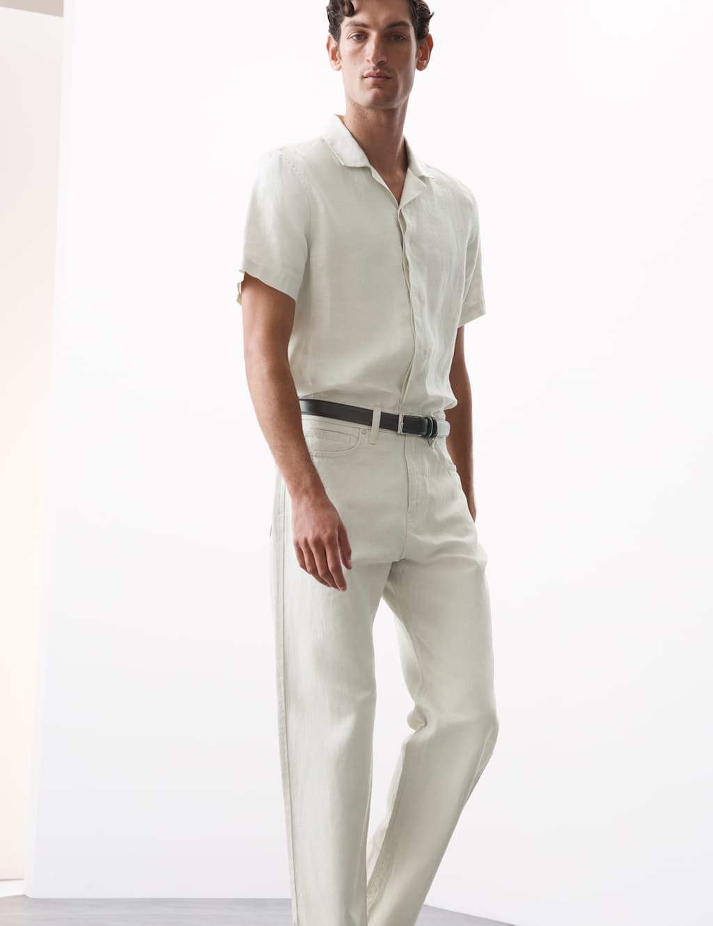Loose Fit Lightweight Linen Blend Jeans