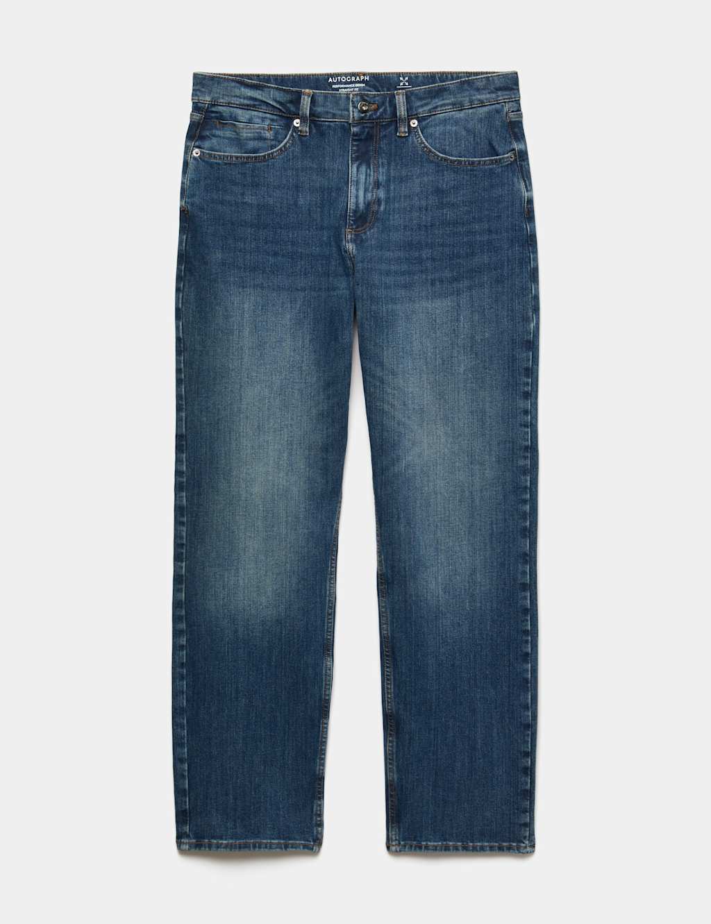Autograph Men's Straight Fit 360 Flex Stretch Jeans - 36/29in - Mid Blue