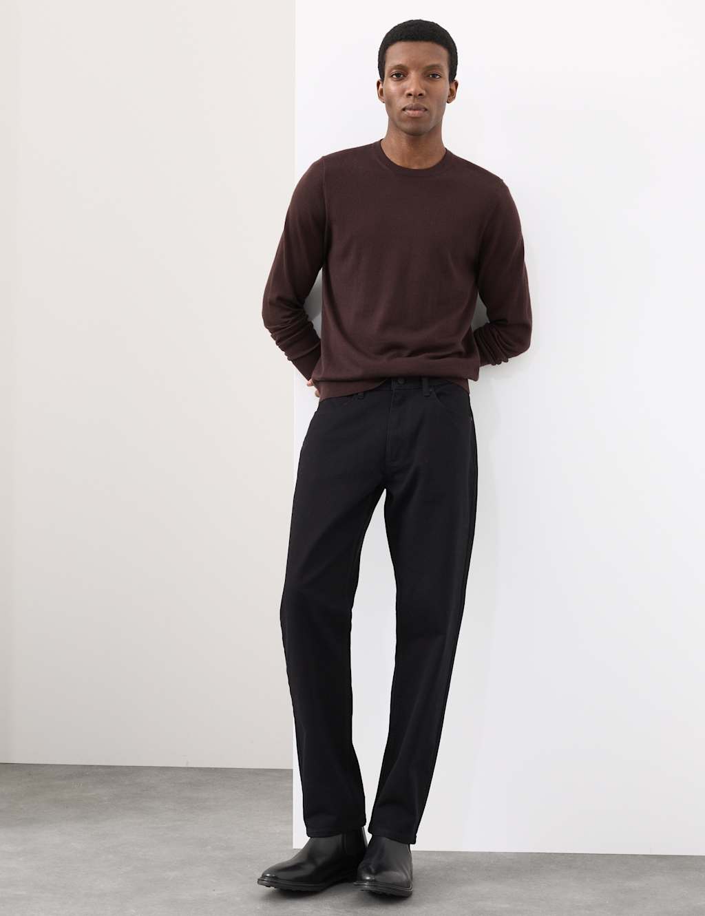 Autograph Straight Fit 360 Flex Stretch Jeans Black/Black