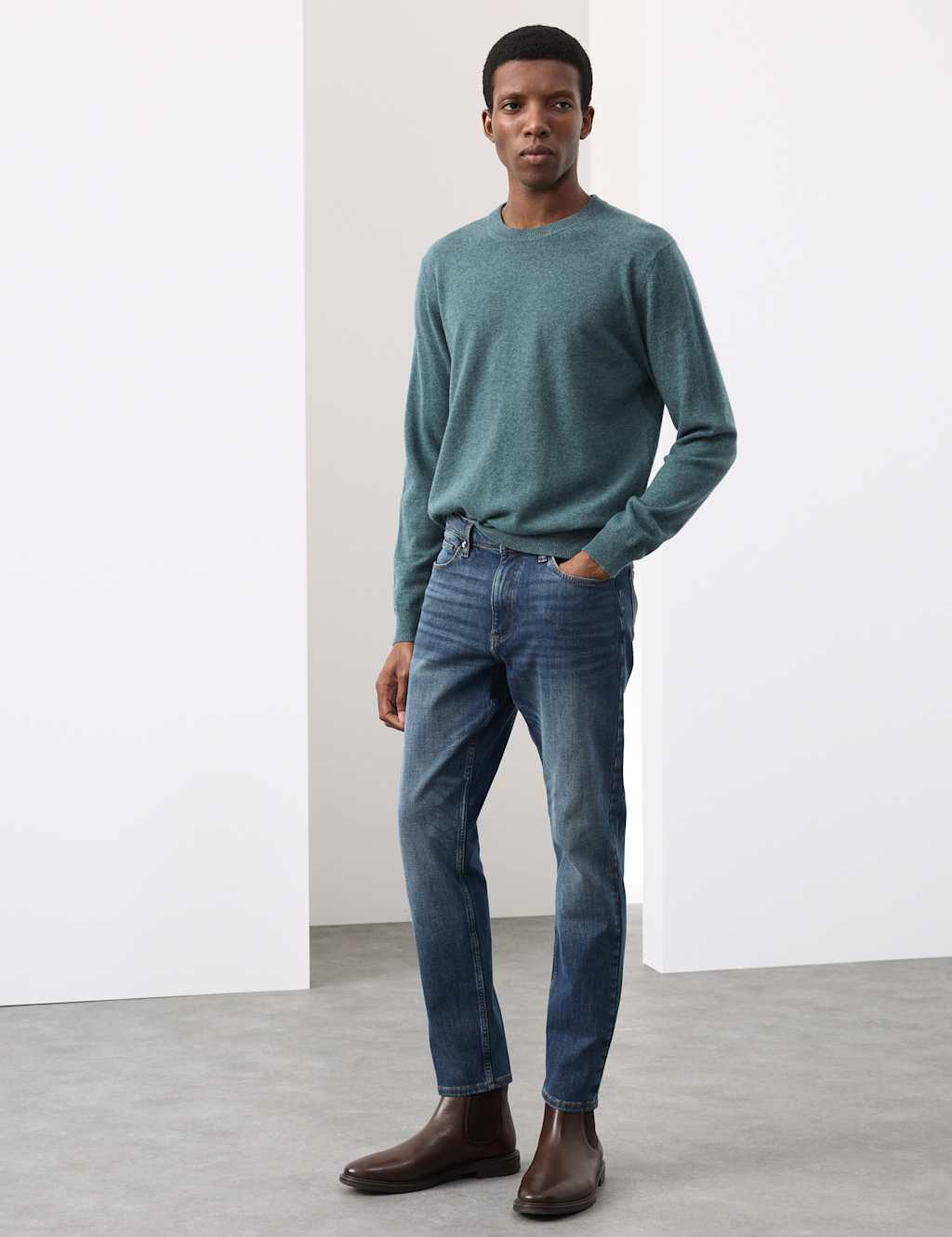 M&S Slim Fit 360 Flex Stretch Jeans Mid Blue