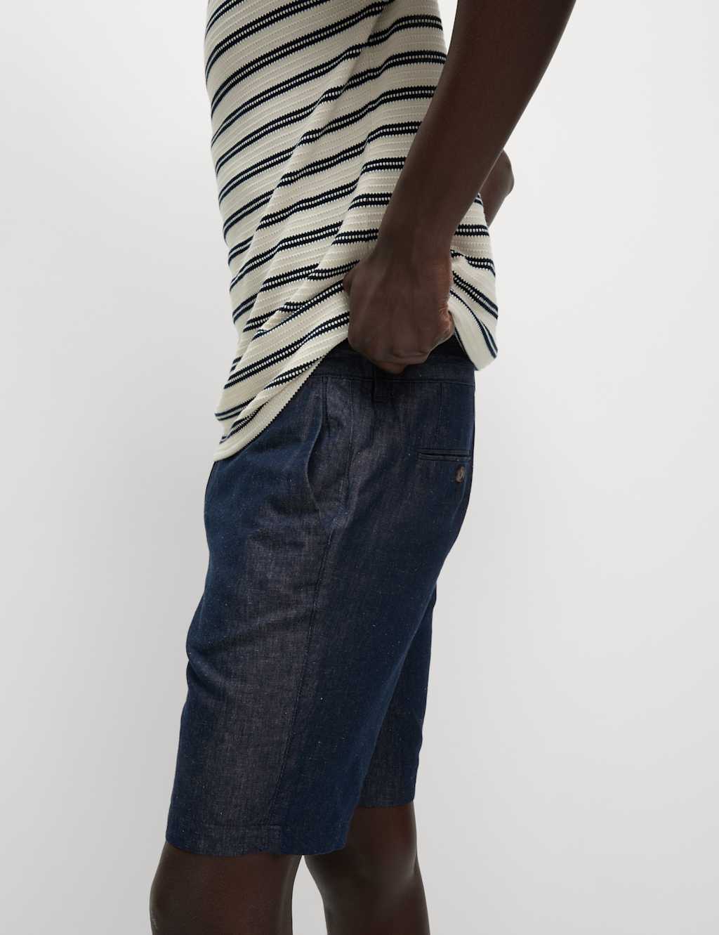 Regular Fit Linen Blend Chino Shorts