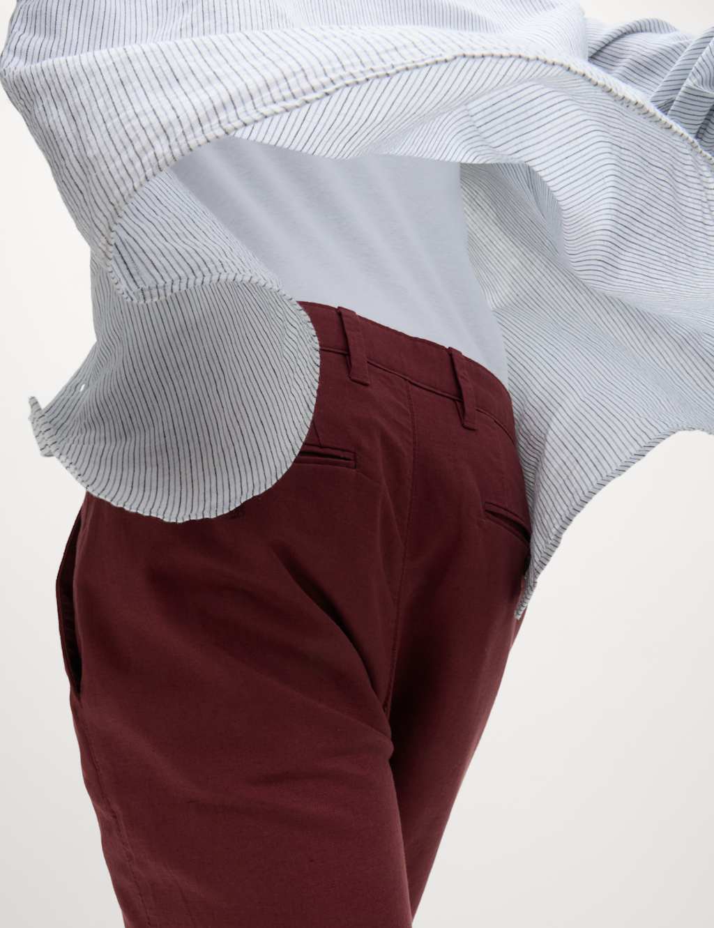 Regular Fit Cotton Linen Blend Chino Shorts