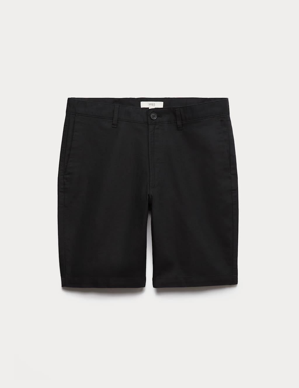 M&S Linen Blend Chino Shorts Black