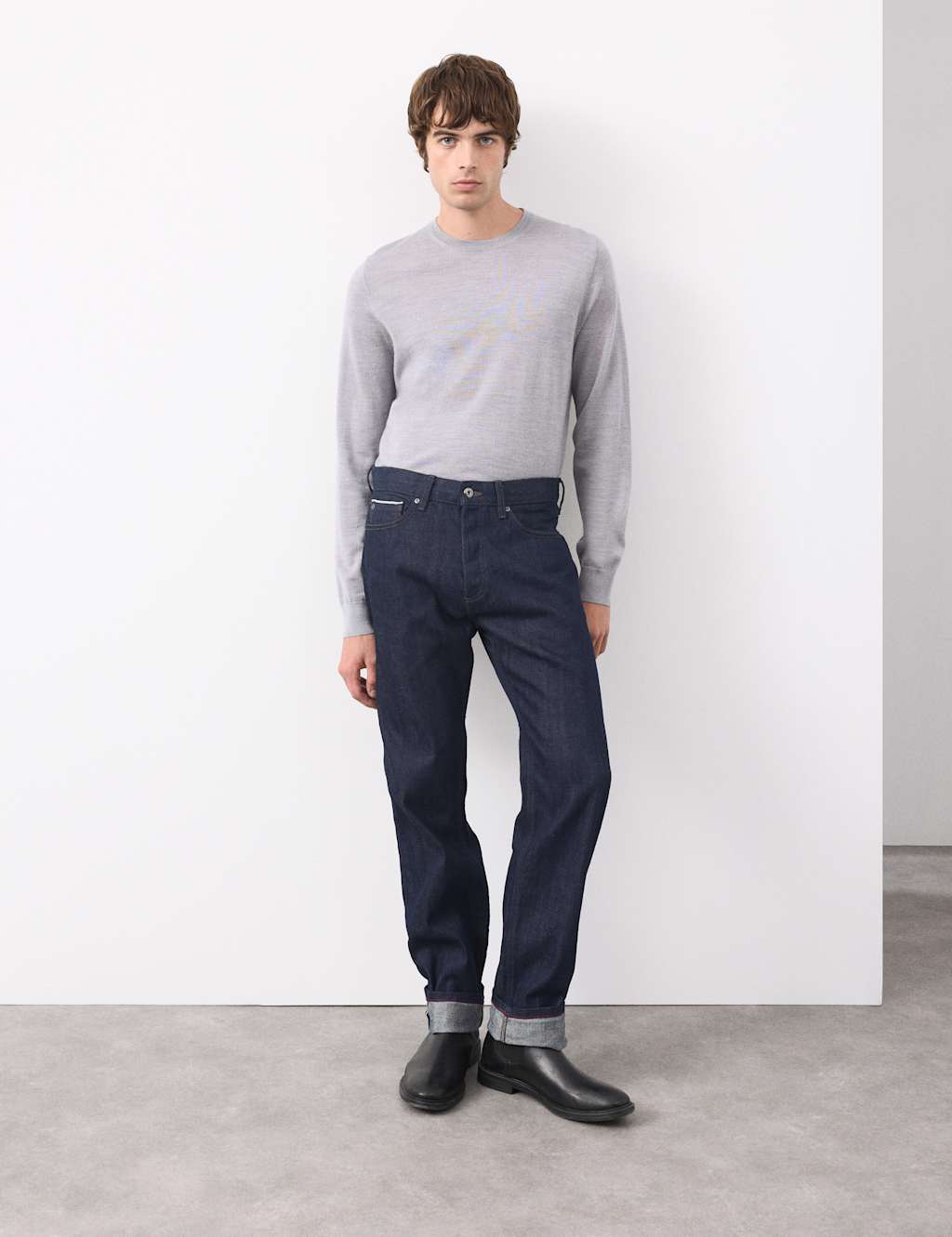 Autograph Straight Fit Japanese Rigid Selvedge Jeans Indigo