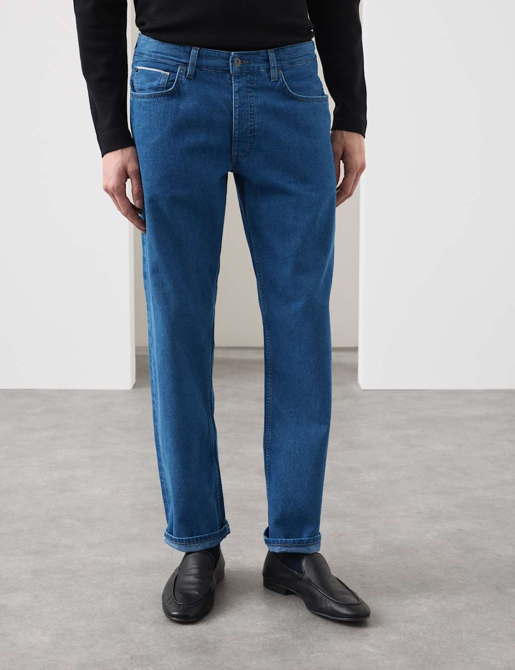 Autograph Men's Straight Fit Lightweight Selvedge Jeans - 38/33in - Blue