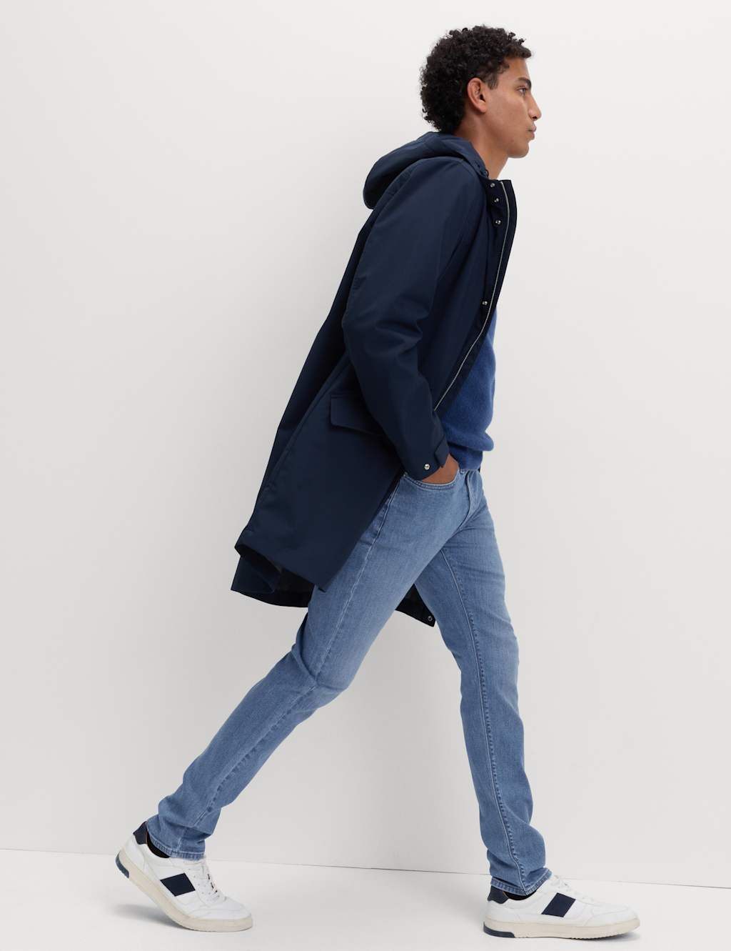 M&S Slim Fit Stretch Jeans Slate Blue