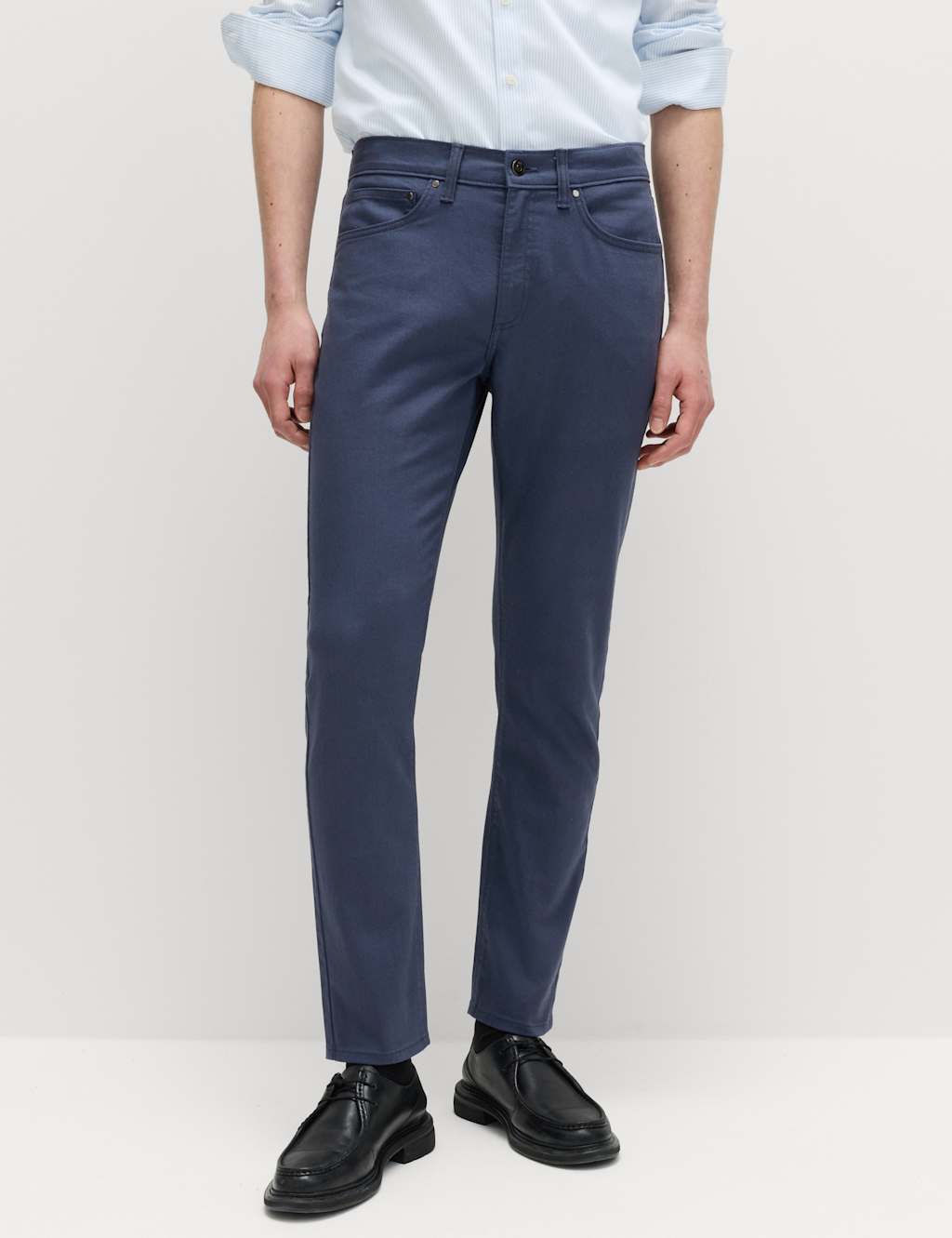 M&S Men's Slim Fit Stretch Jeans - 34/31in - Air Force Blue