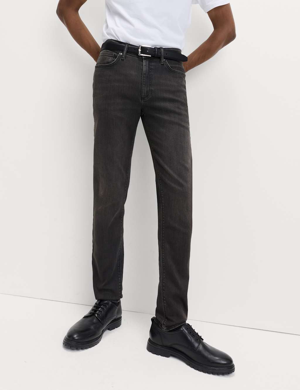 M&S Slim Fit Stretch Jeans Brown/Black