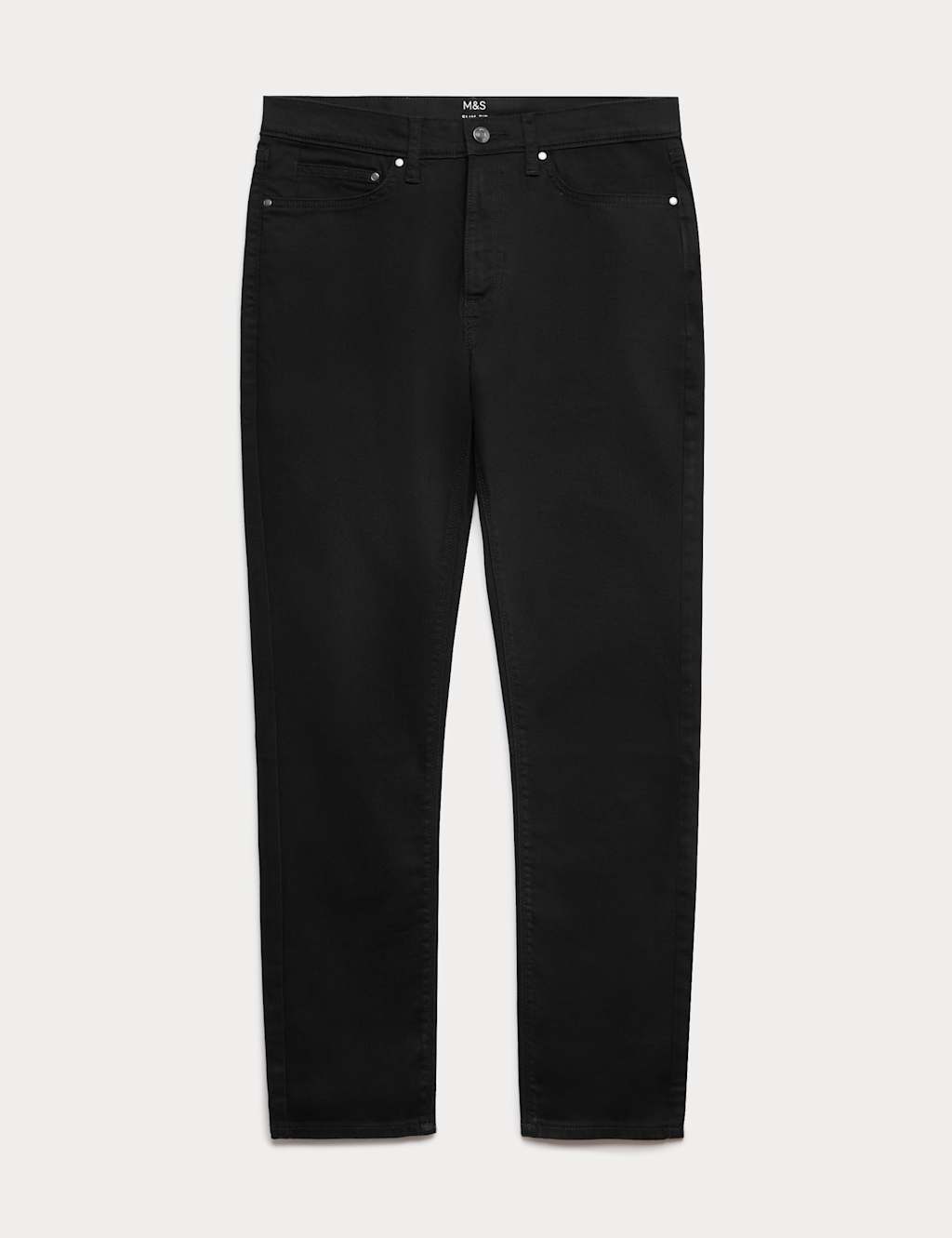 M&S Men's Slim Fit Stretch Jeans - 38/33in - Black/Black
