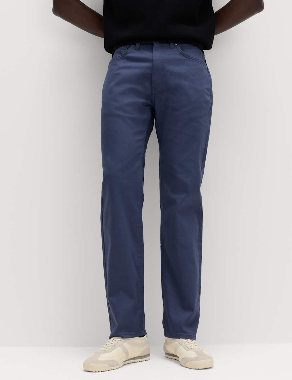 M&S Men's Straight Fit Stretch Jeans - 38/31in - Air Force Blue