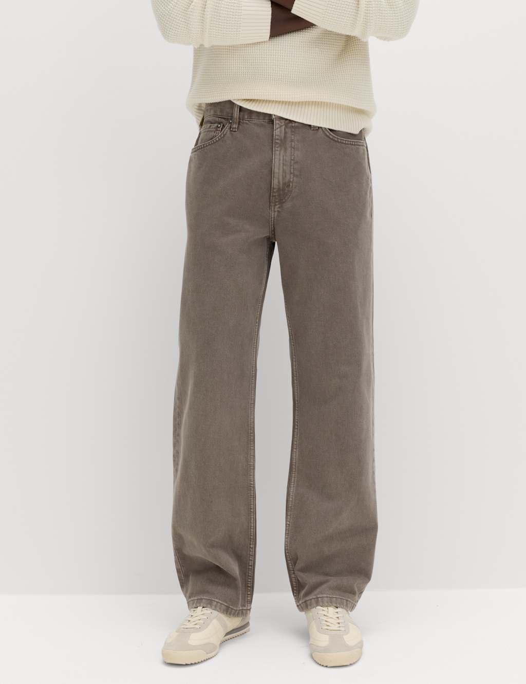 M&S Men's Authentic Relaxed Straight Fit Jeans - 36/31in - Mocha