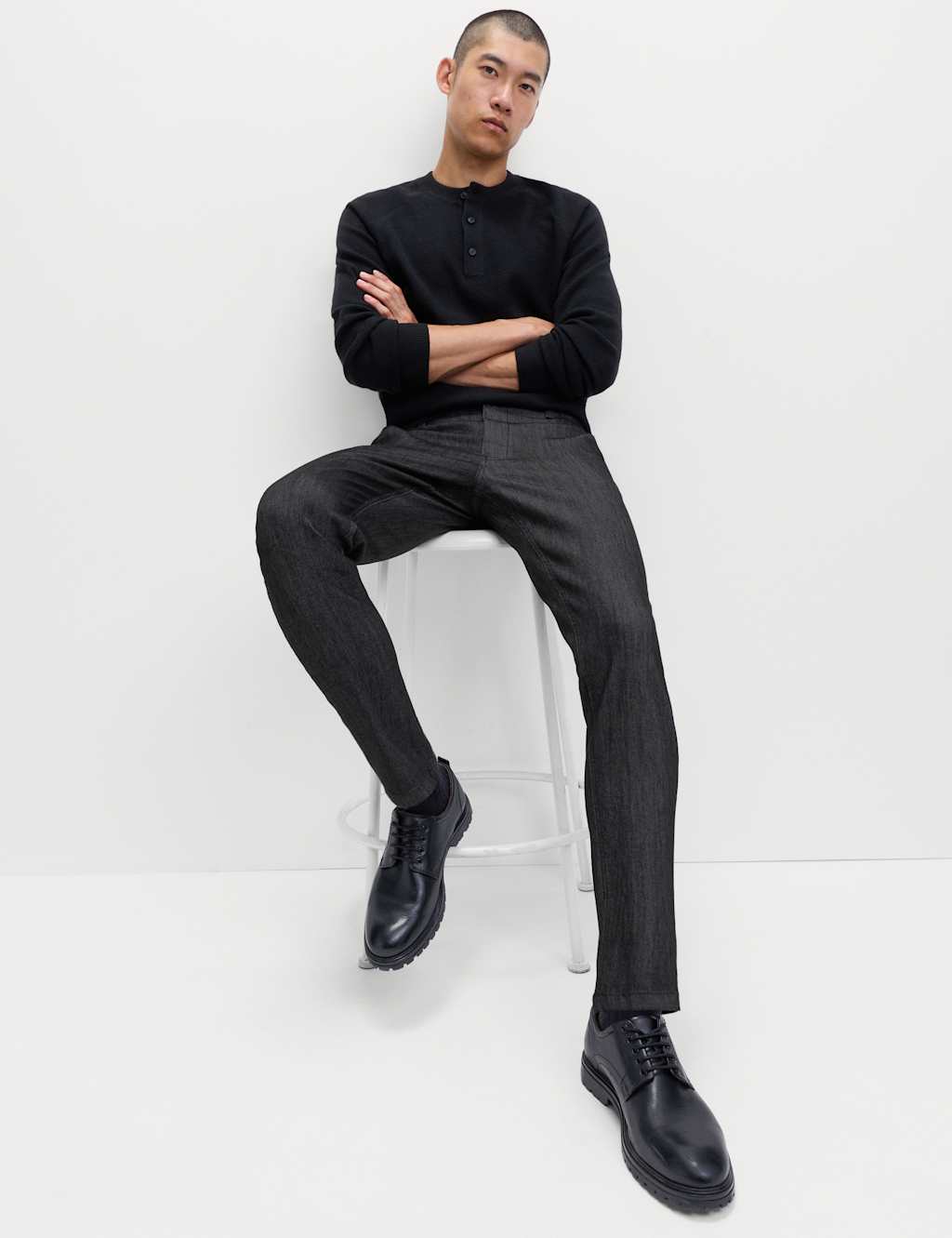 M&S Slim Fit Denim Chinos Black