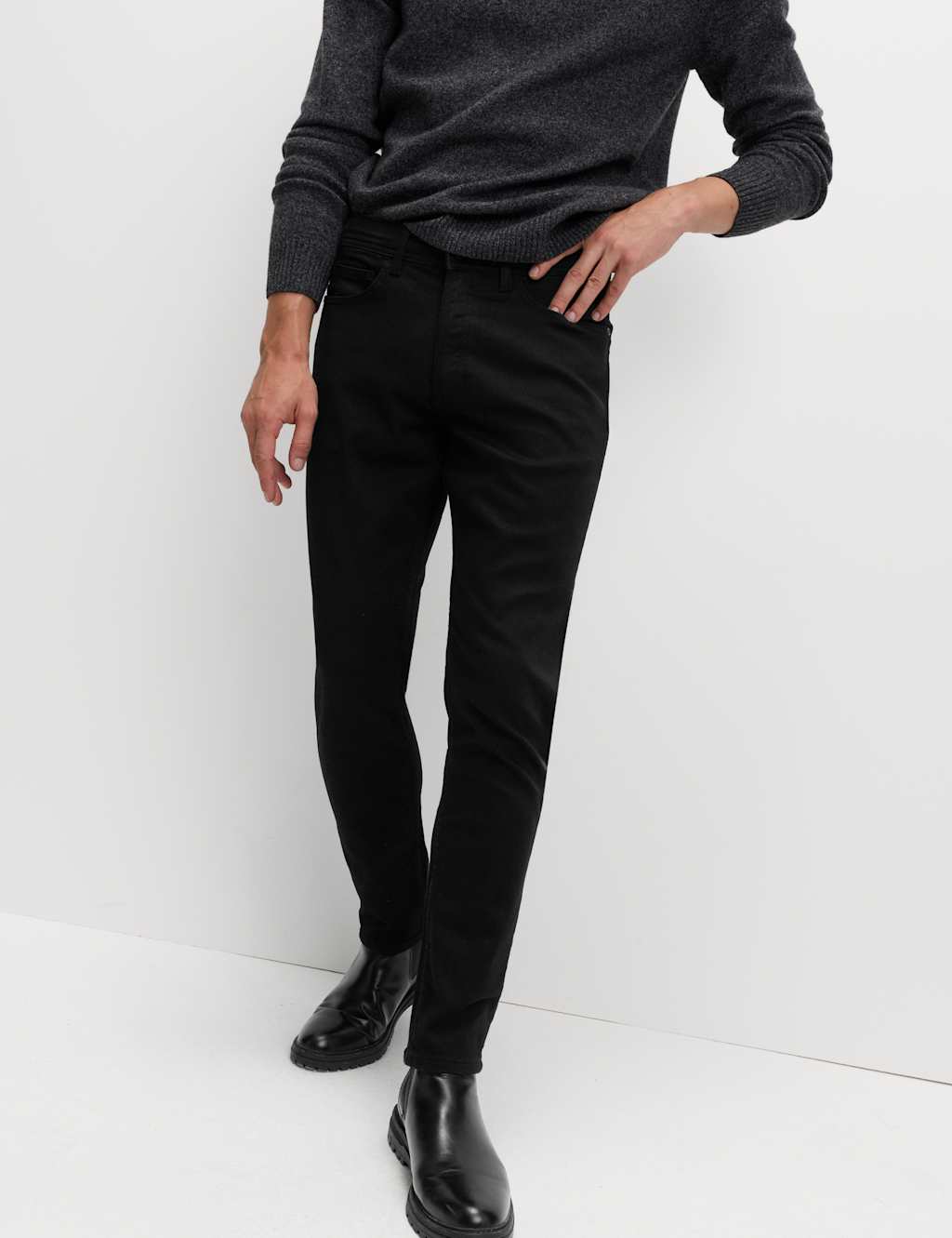M&S Slim Fit Comfort Stretch Jeans Black