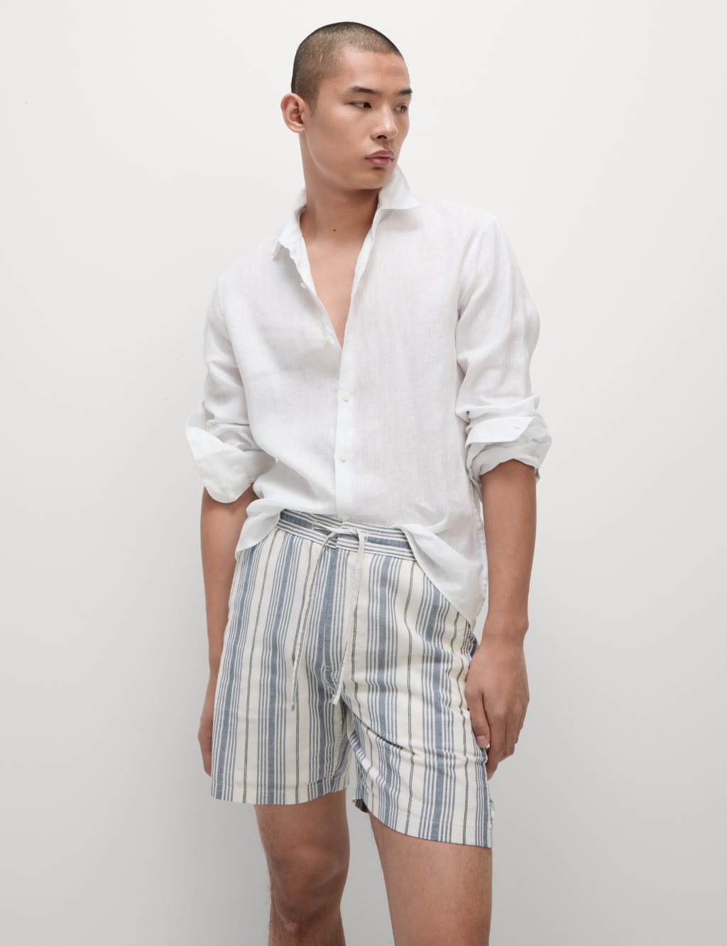 Regular Fit Pure Cotton Striped Shorts