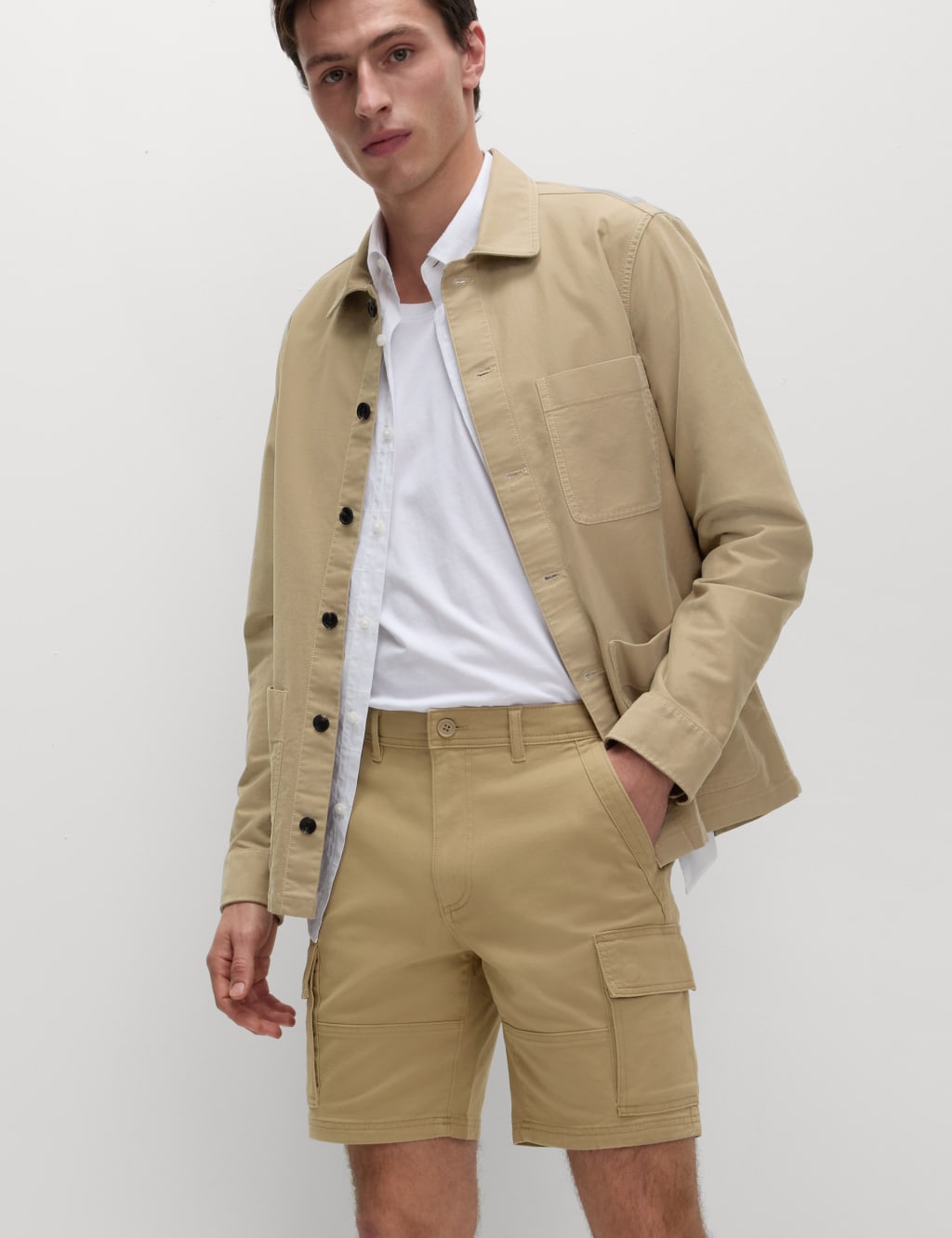 Straight Fit Stretch Cargo Short