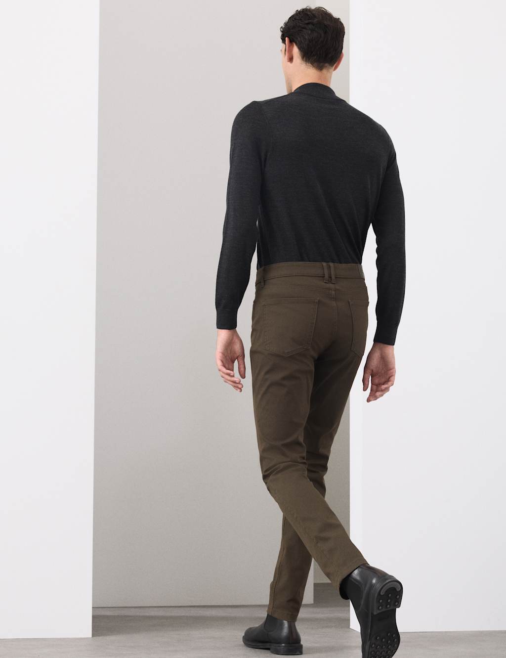 Autograph Performance Twill 5 Pocket Trousers Dark Olive
