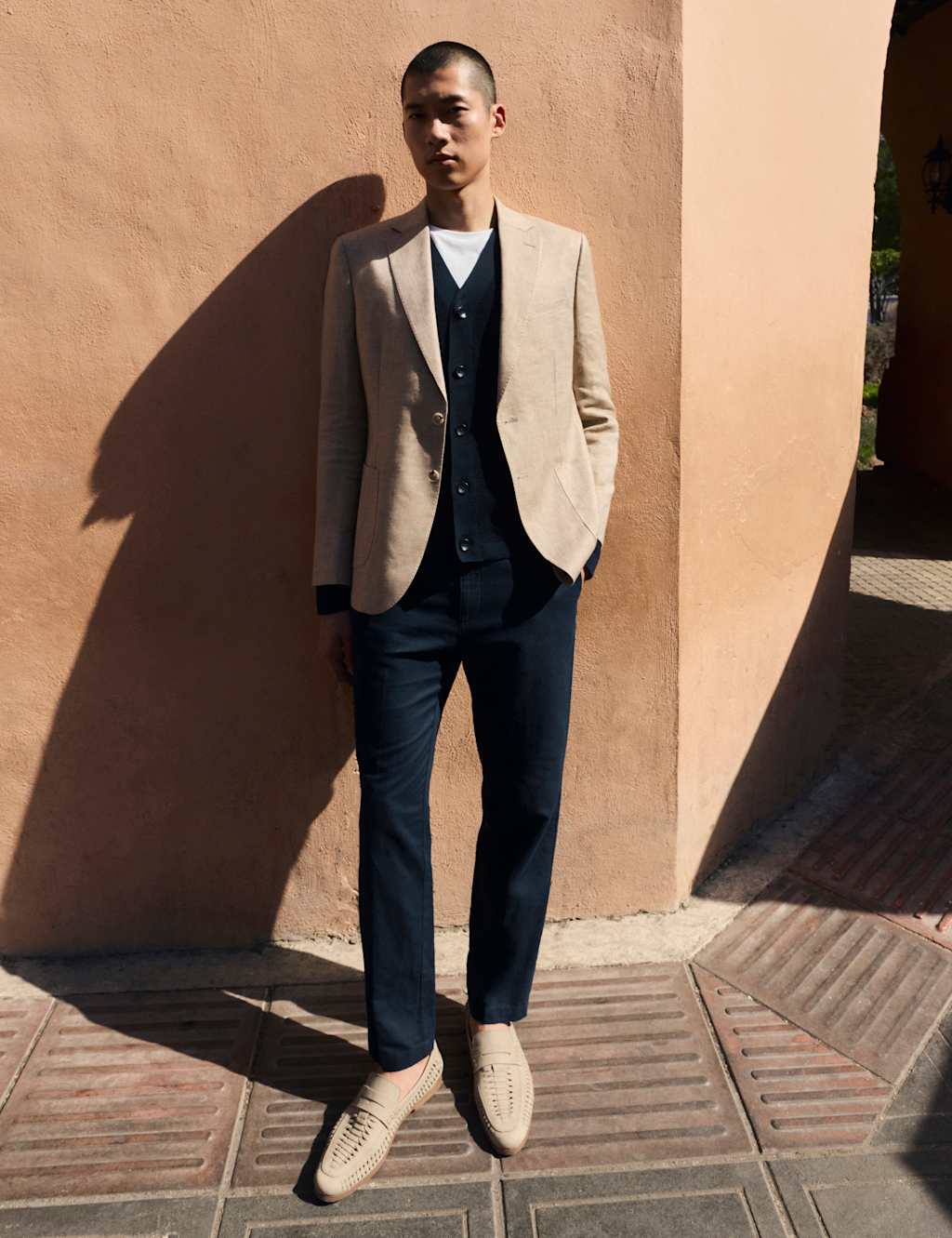 Regular Fit Linen Blend Chinos