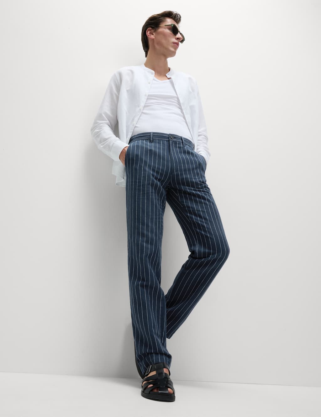 Regular Fit Linen Blend Chinos