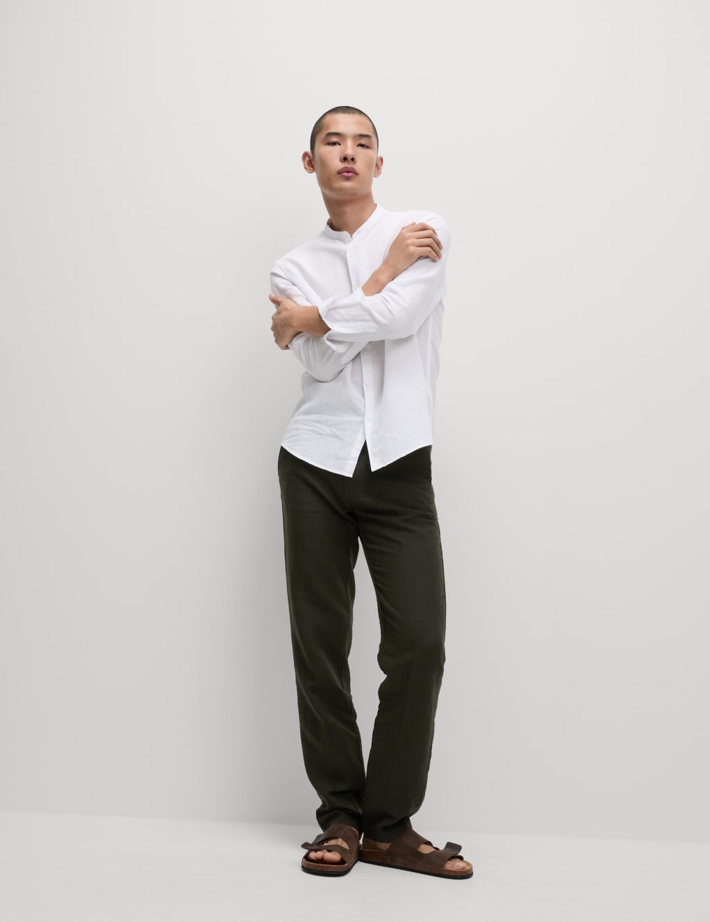 Regular Fit Linen Blend Chinos