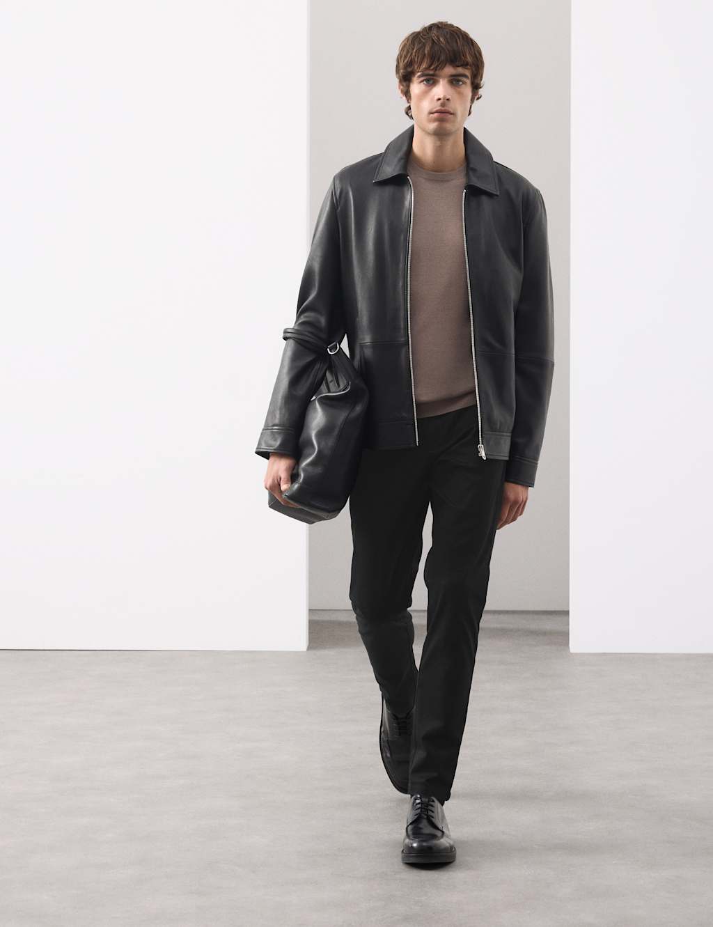 Autograph Slim Fit Cotton Rich Stretch Trousers Black