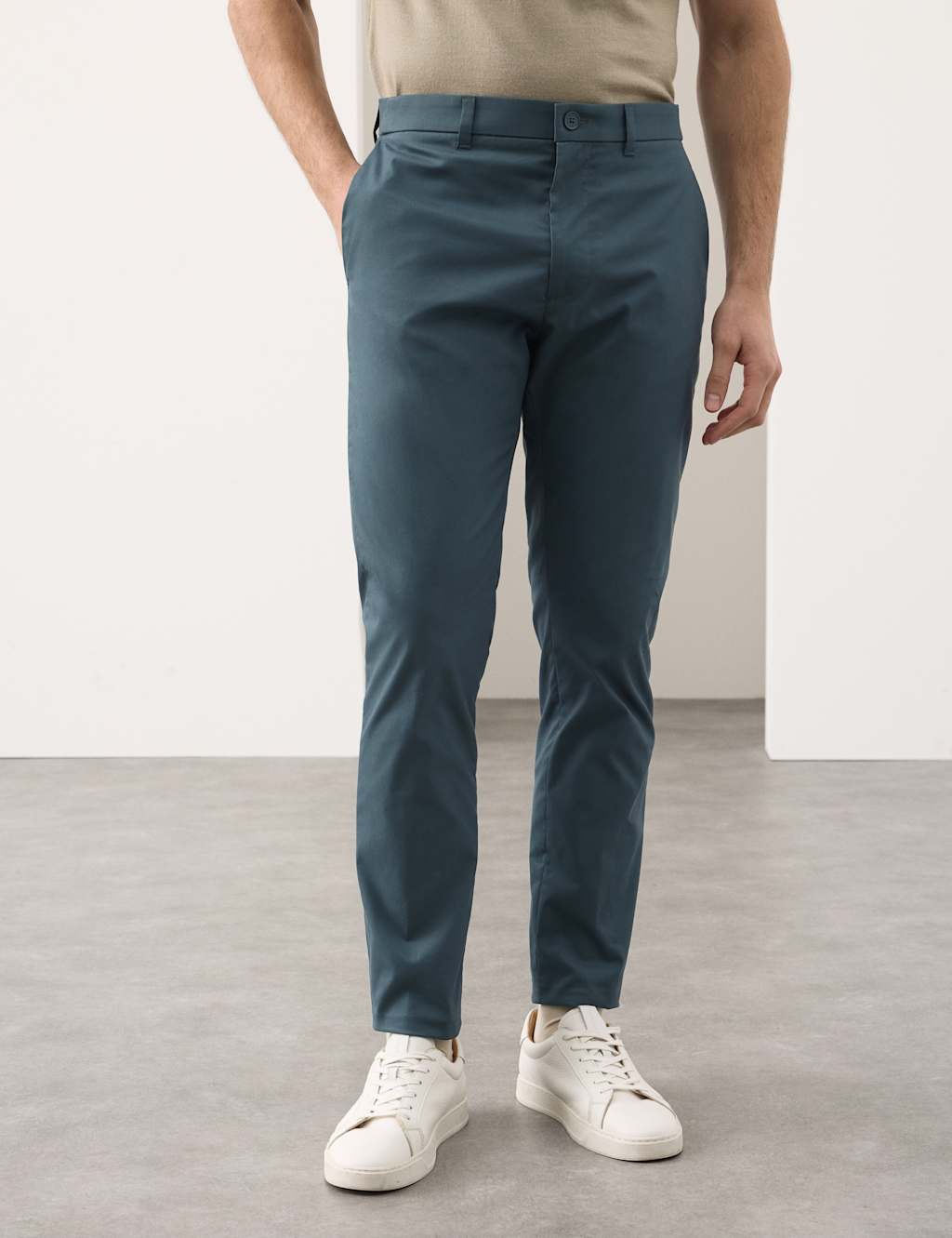 Autograph Men's Slim Fit Super Lightweight Chinos - 40/31in - Dark Petrol