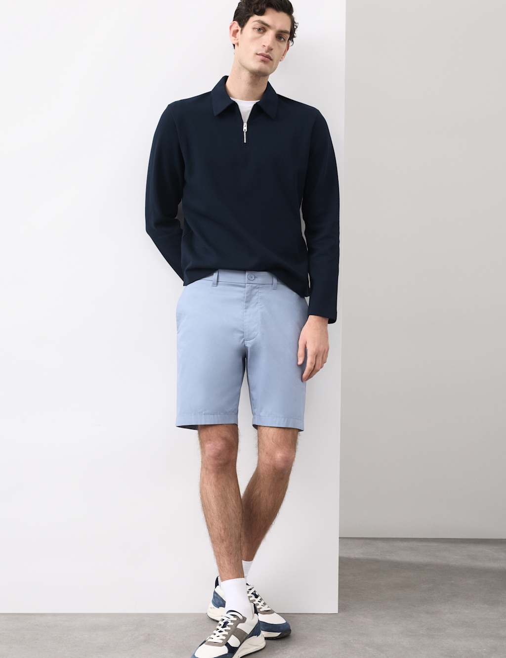 Autograph Men's Regular Fit Super Lightweight Chino Shorts - 36 - Light Blue
