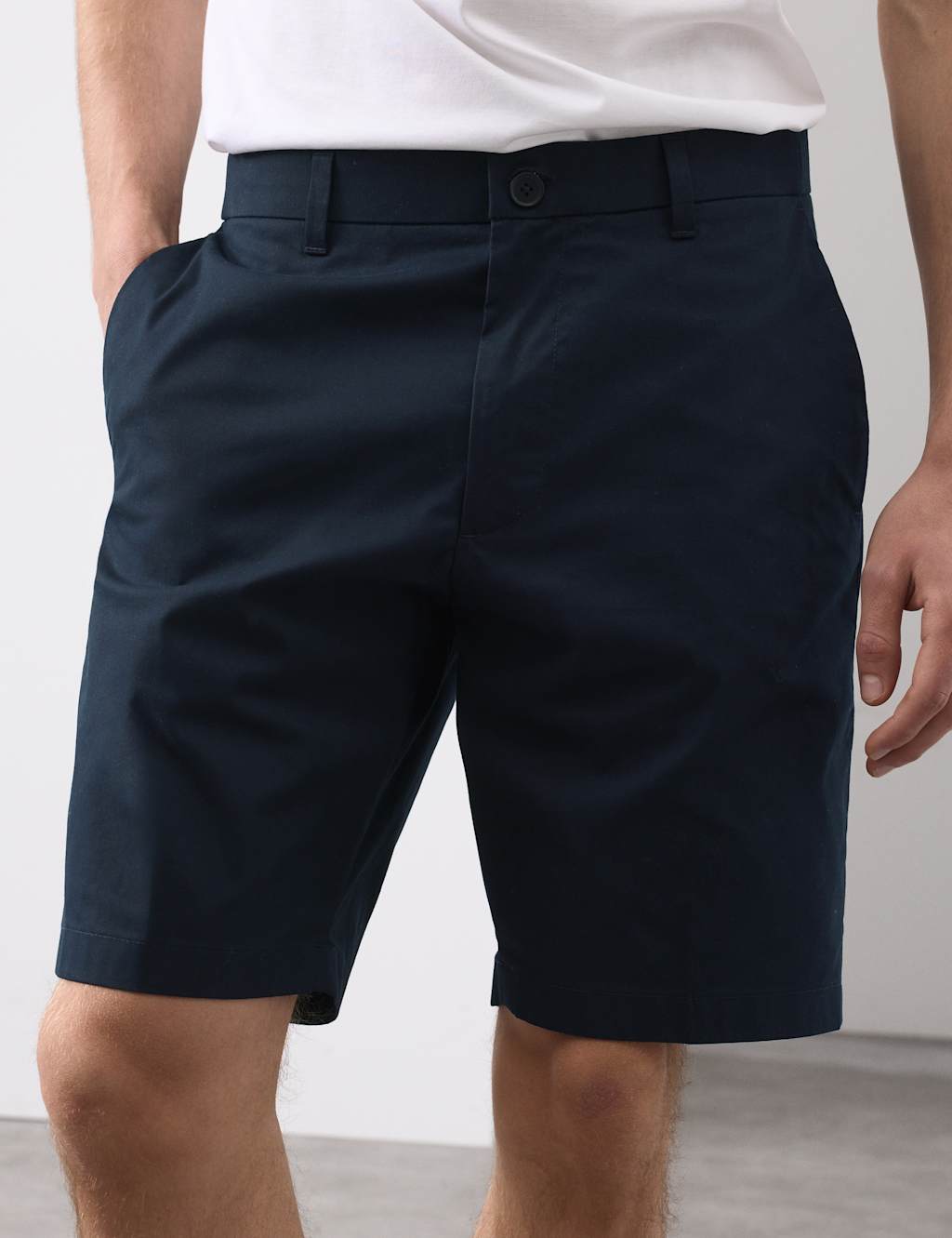 Autograph Men's Regular Fit Super Lightweight Chino Shorts - 40 - Navy