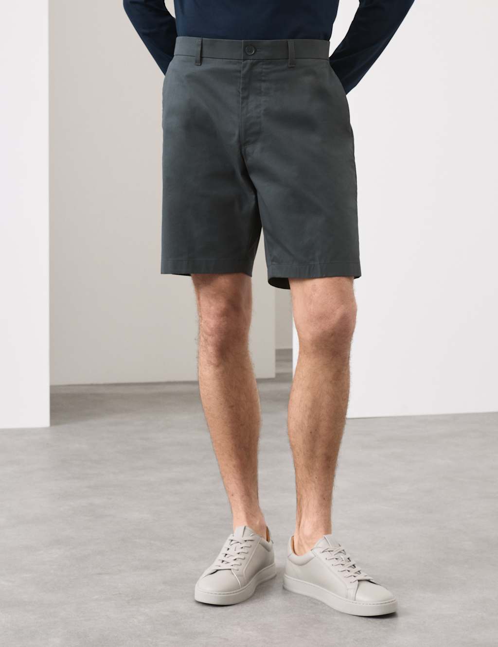 Autograph Men's Regular Fit Super Lightweight Chino Shorts - 38 - Pewter