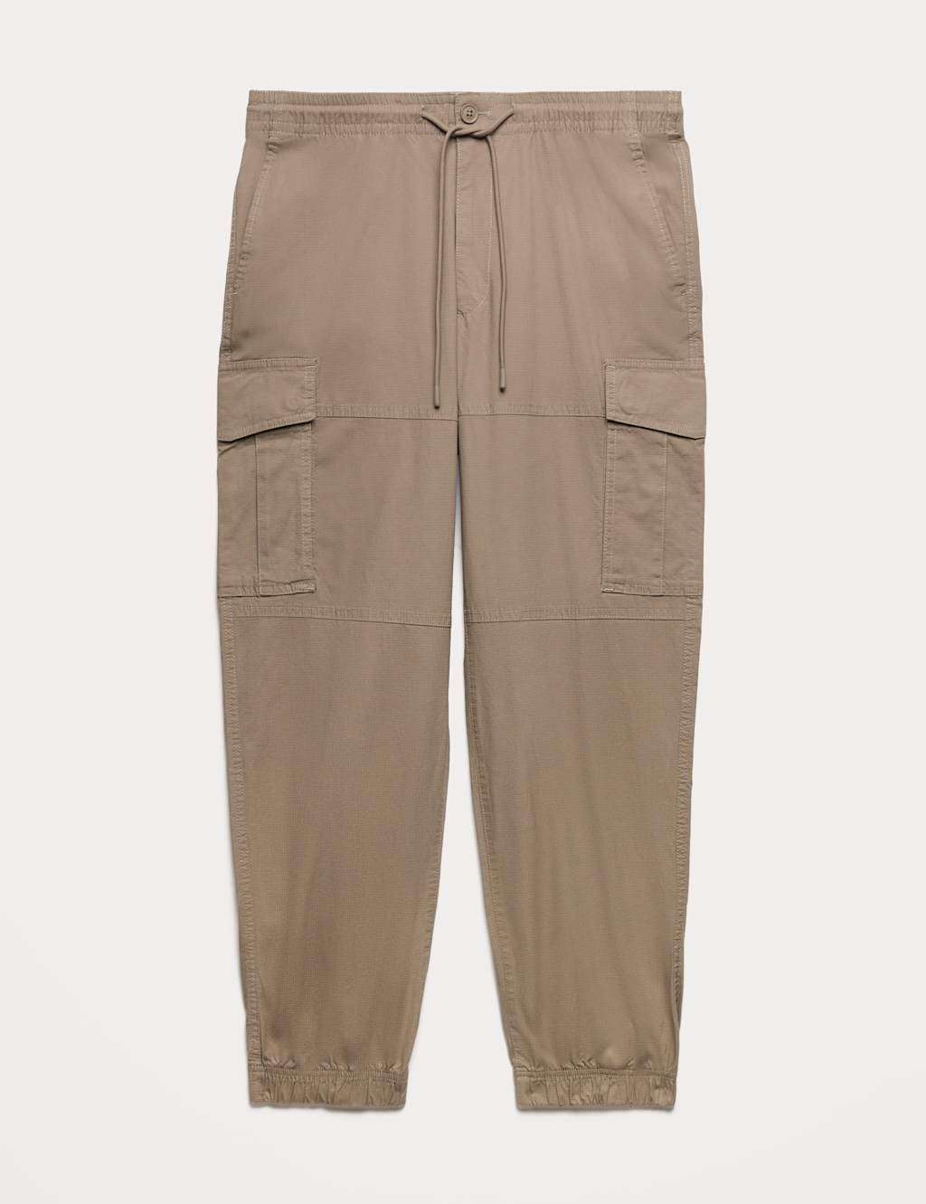 M&S Men's Slim Fit Ripstop Cargo Trousers - L - Mocha
