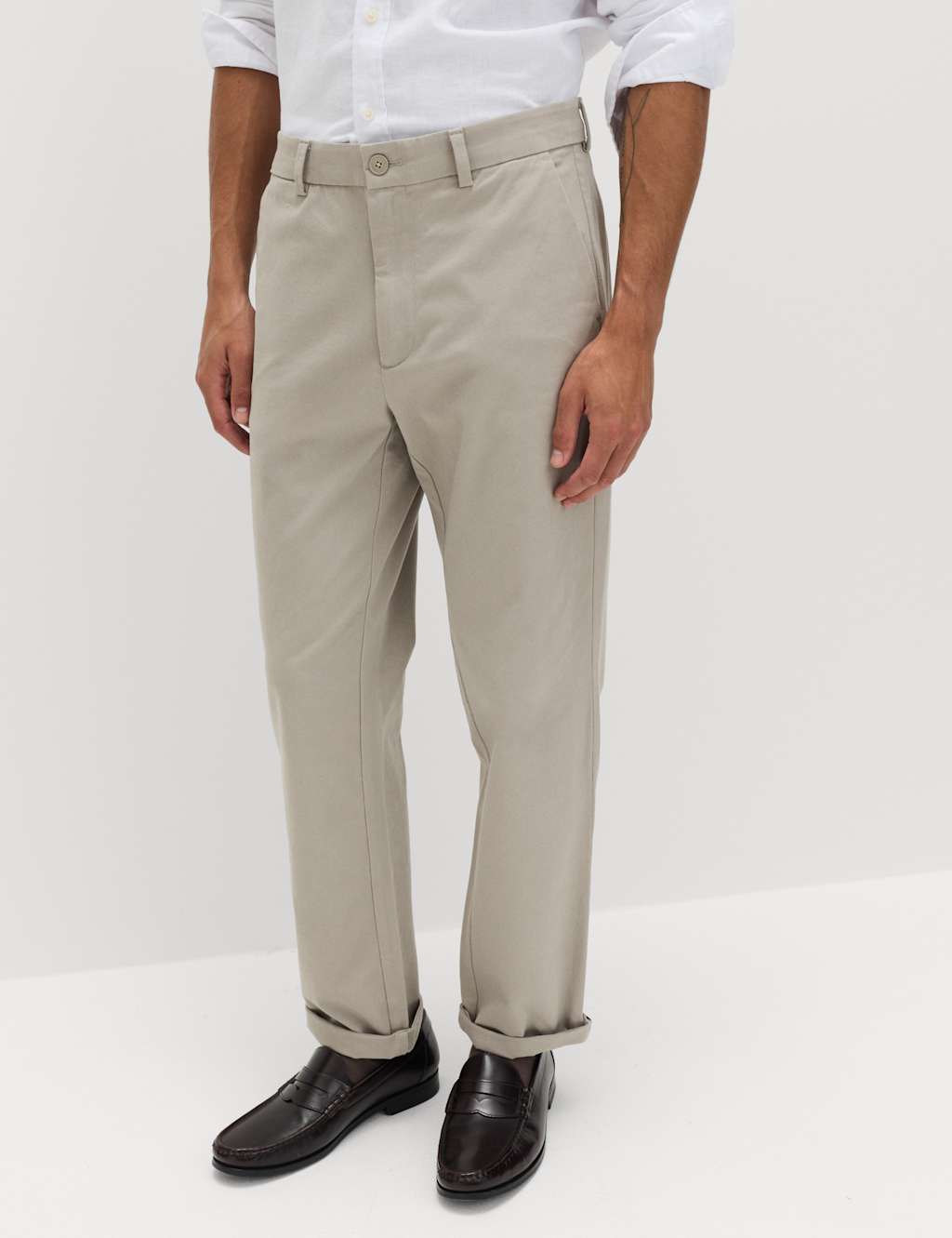 M&S The Ultimate Regular Fit Chinos Pebble