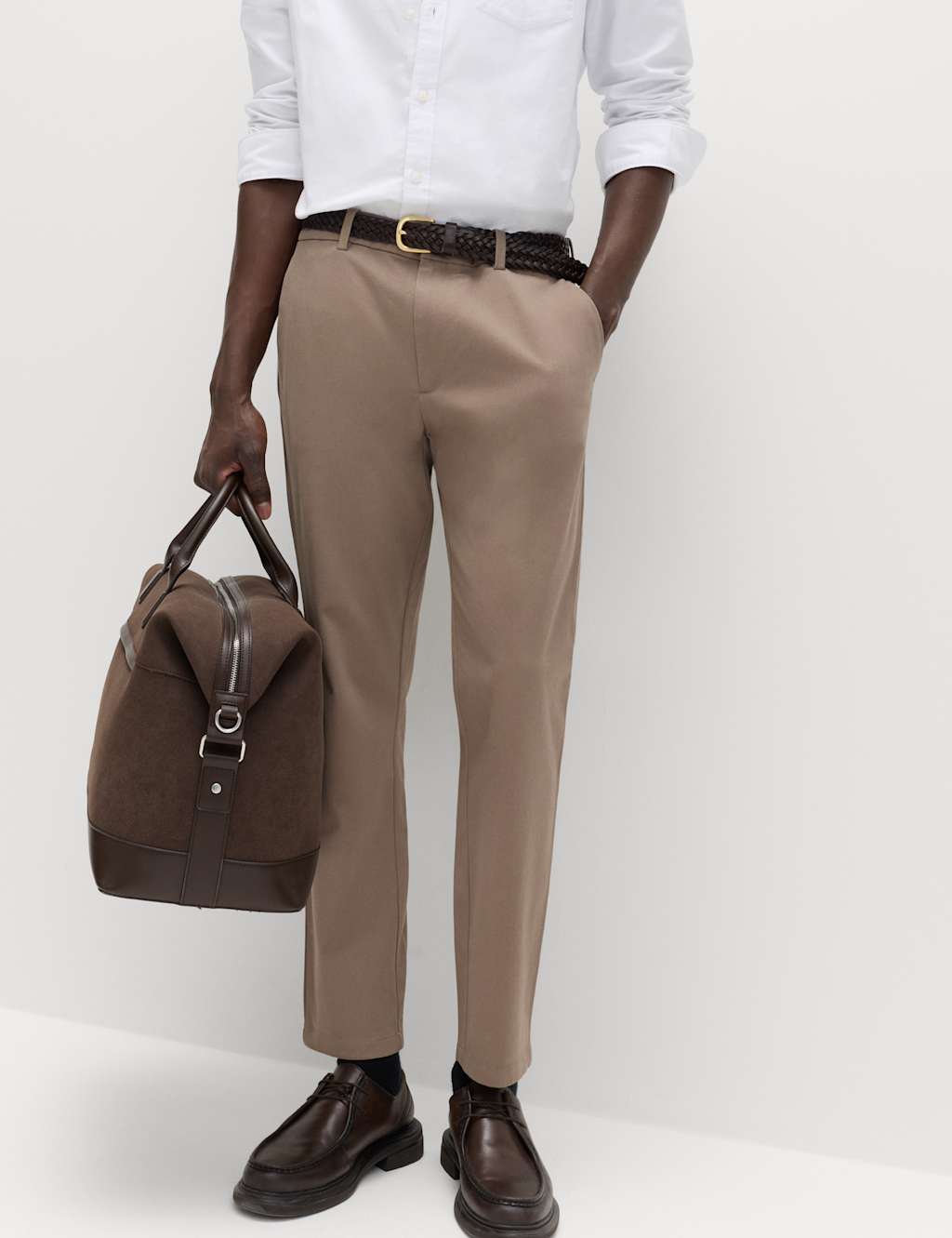 M&S Men's The Ultimate Slim Fit Twill Chinos - 30/29in - Mocha