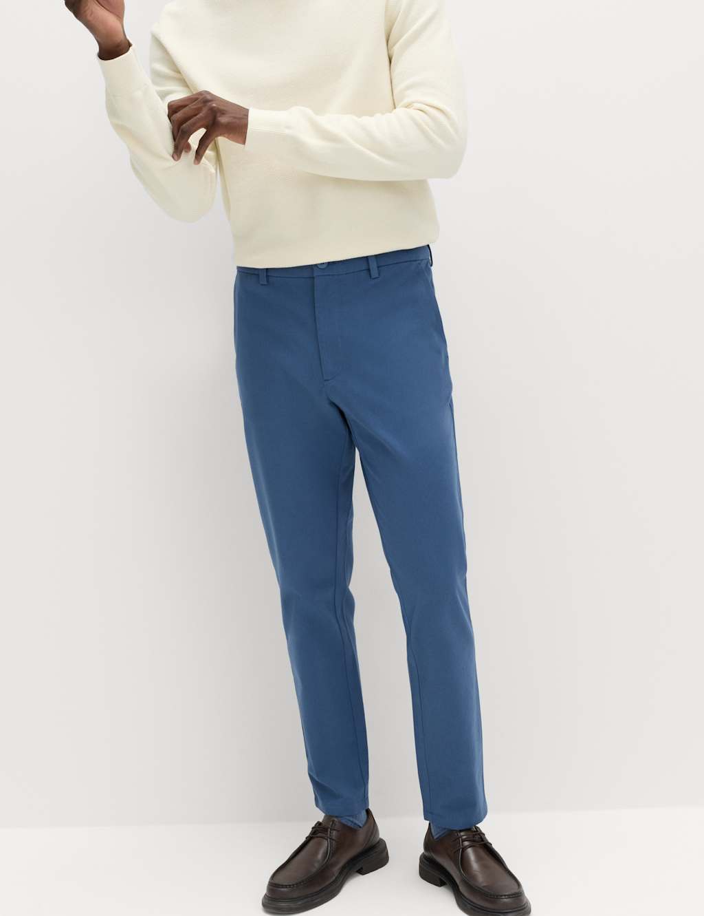 M&S Men's The Ultimate Slim Fit Twill Chinos - 42/31in - Chambray
