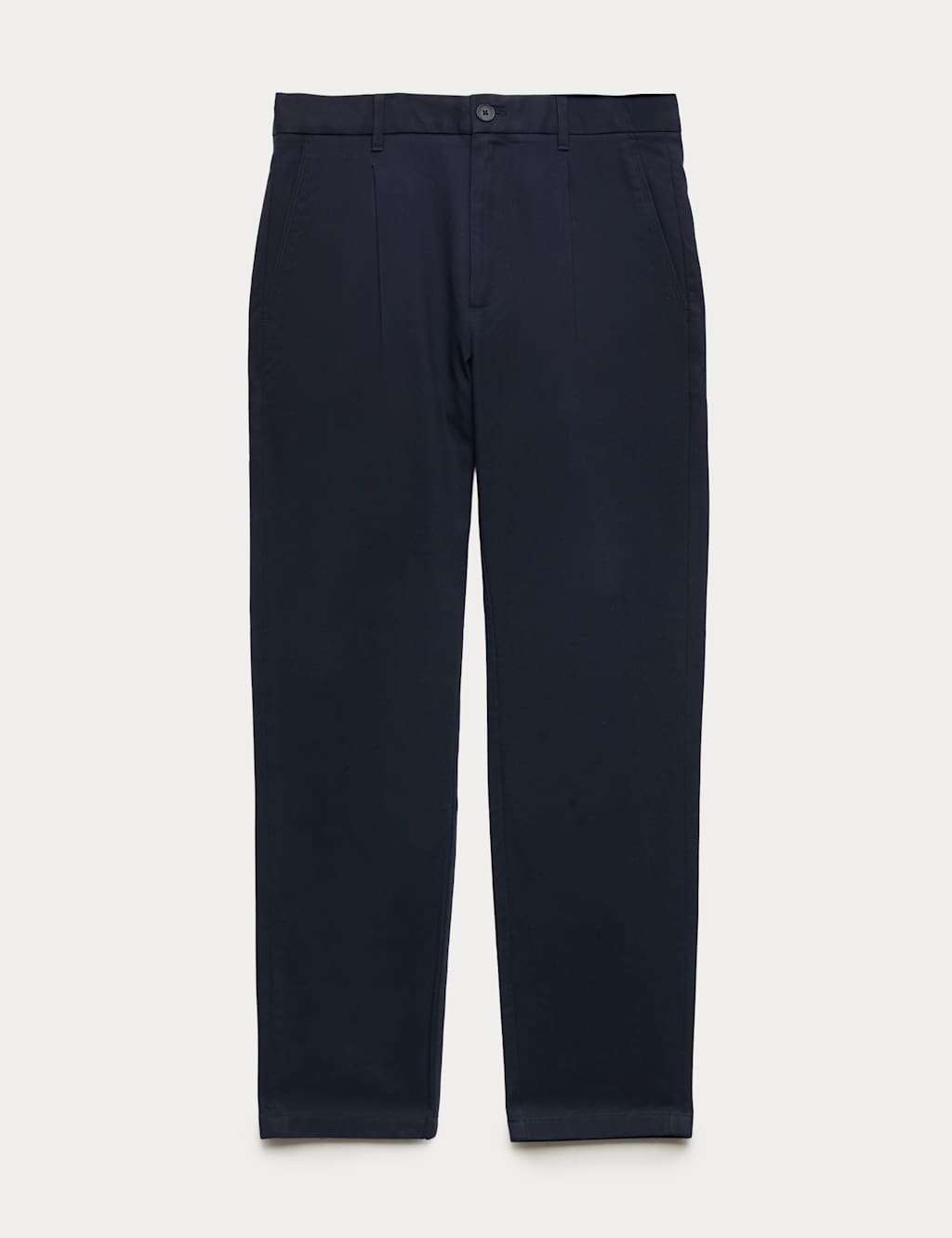 Autograph Men's Tapered Fit Textured Dobby Pleat Front Chinos - 40/29in - Navy