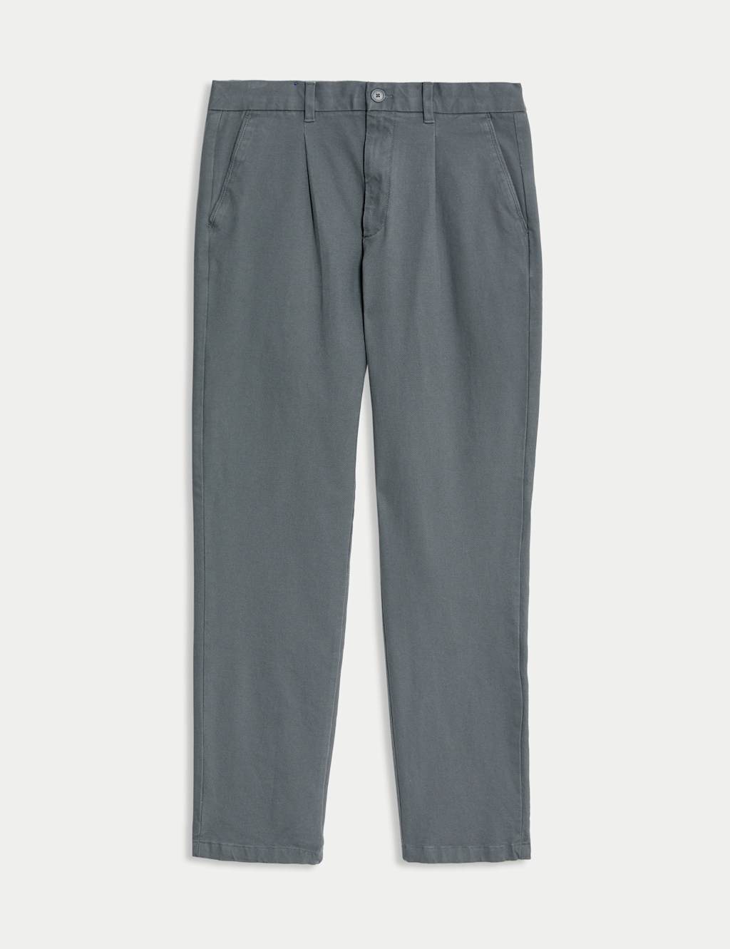 Regular Fit Single Pleat Textured Chinos