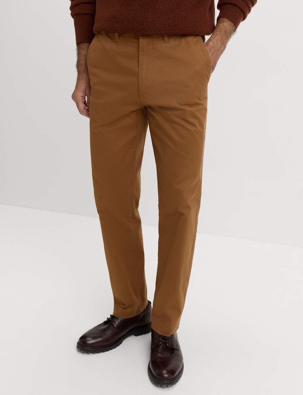 M&S Regular Fit Twill Chinos Rich Amber