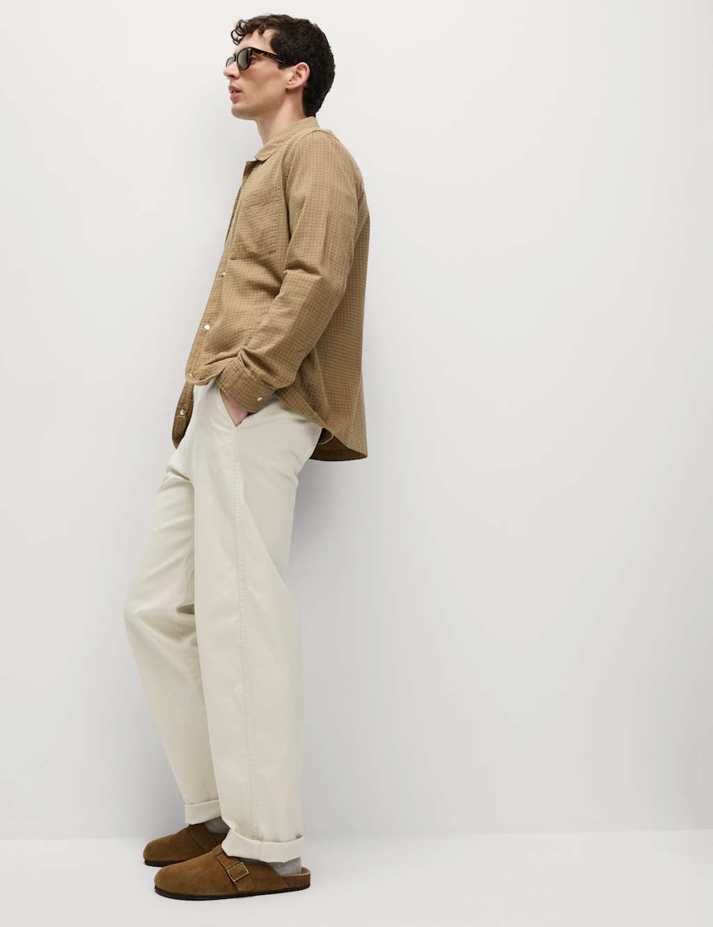 Straight Fit Side Tab Trousers