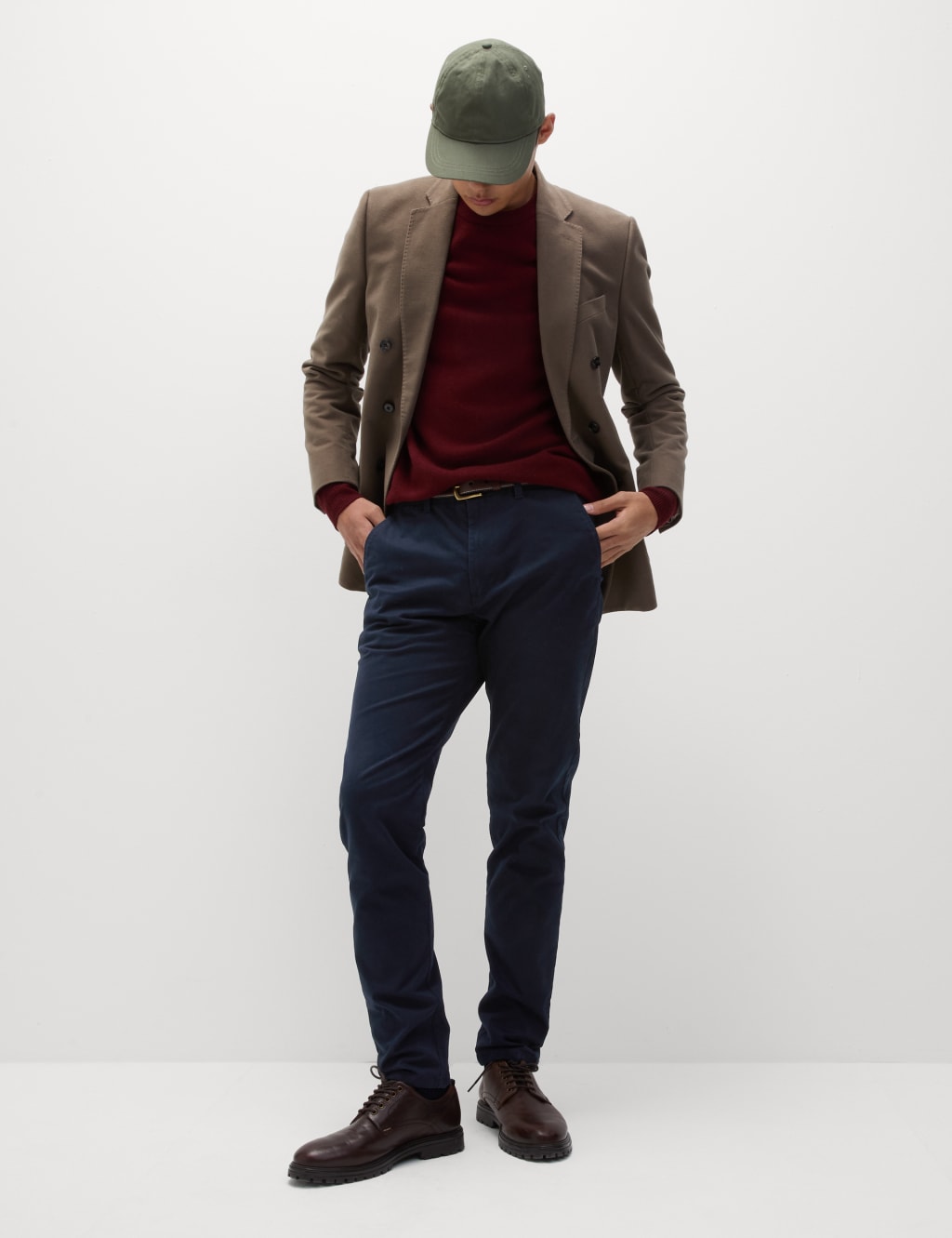 M&S Collection Men's Slim Fit Stretch Chinos - 32/31 - Dark Navy, Faded Khaki,Ash Grey,Neutral Brown,Dark Pewter,White,Beige,Blue,Medium Blue,Light Green,Putty,Dusted Mauve,Onyx,Black Mix,Dark Navy,Dark Marine,Mole