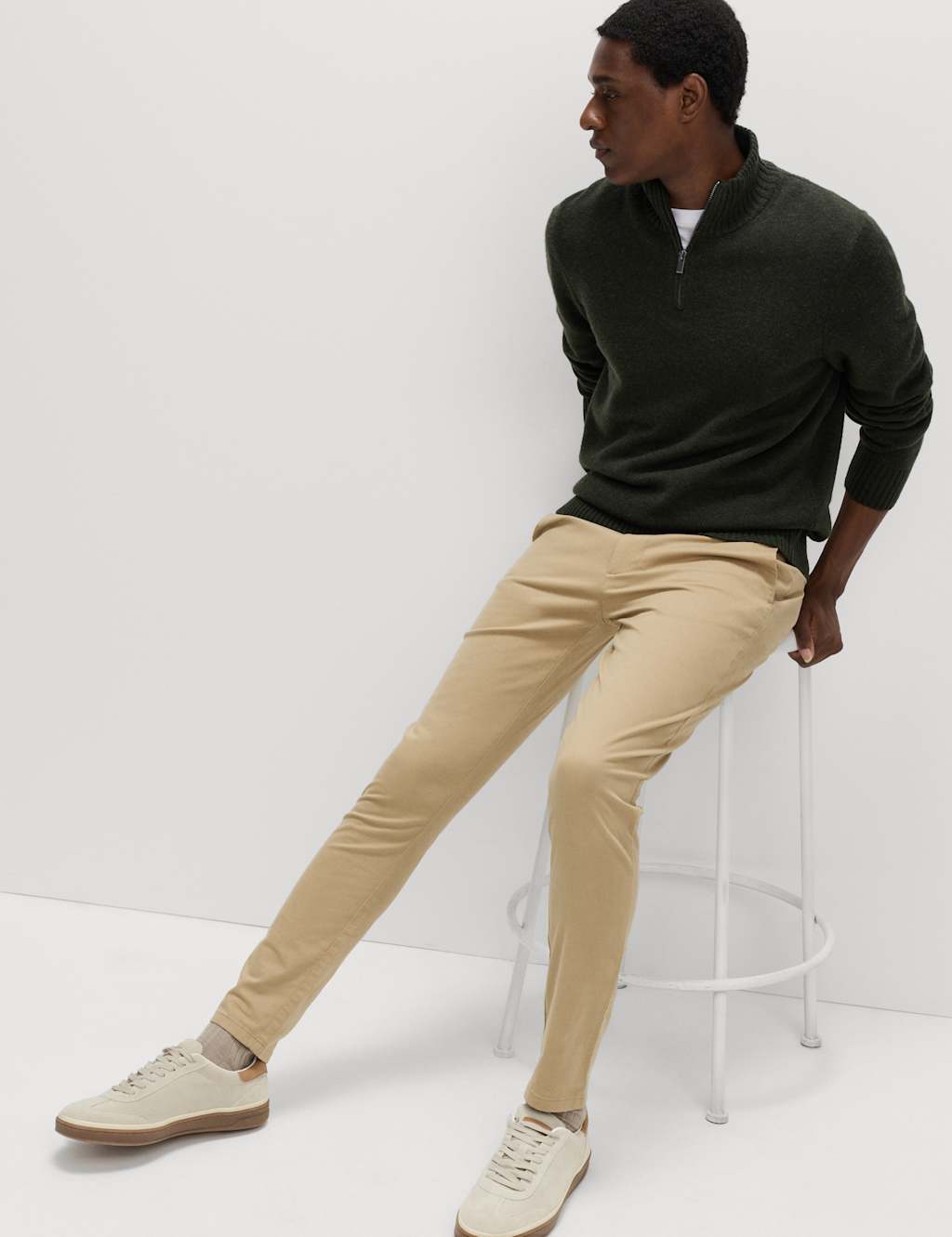 M&S Skinny Fit Stretch Chinos Sand