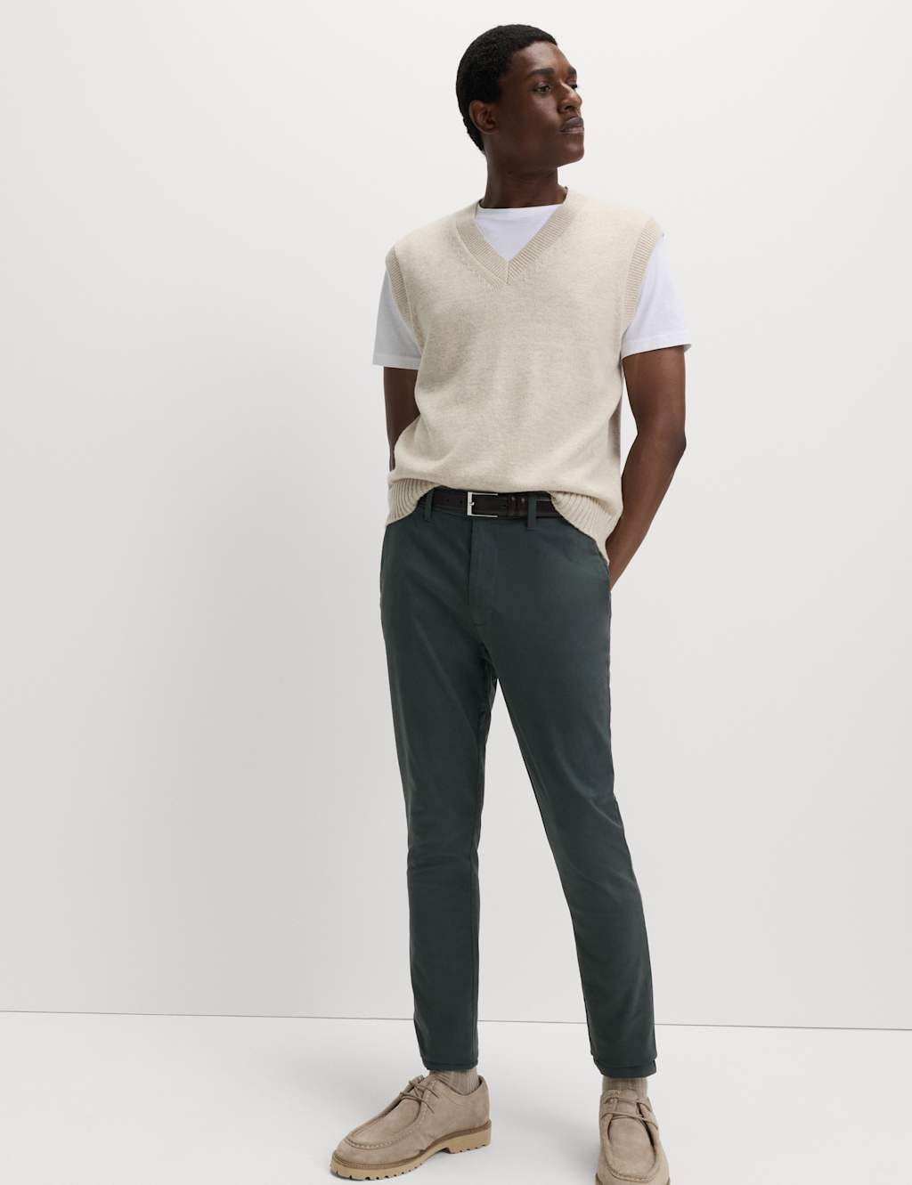 M&S Skinny Fit Stretch Chinos Cedar