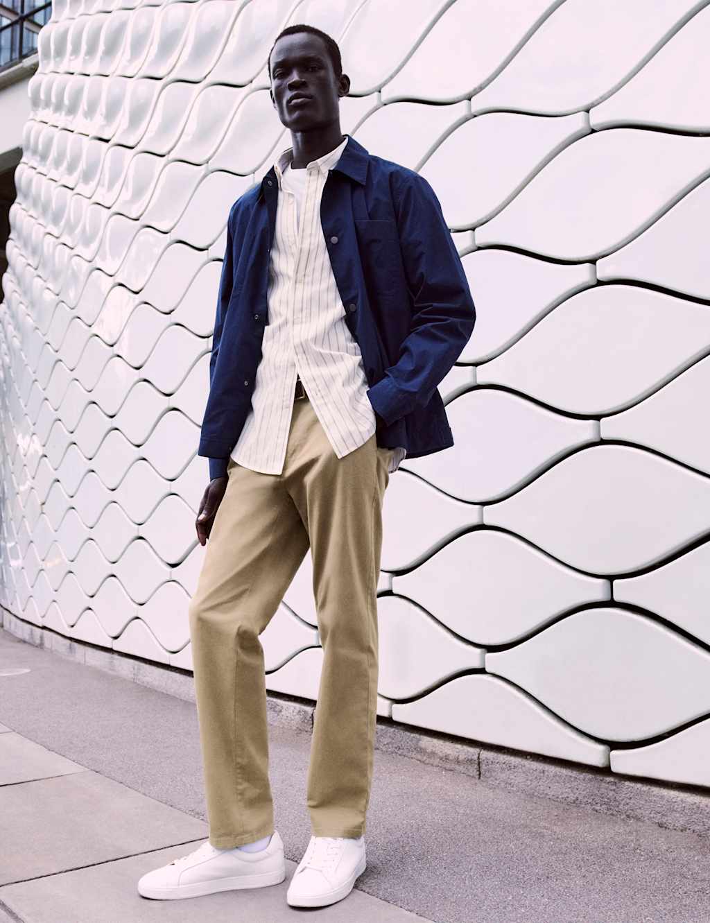 M&S Regular Fit Stretch Chinos Sand