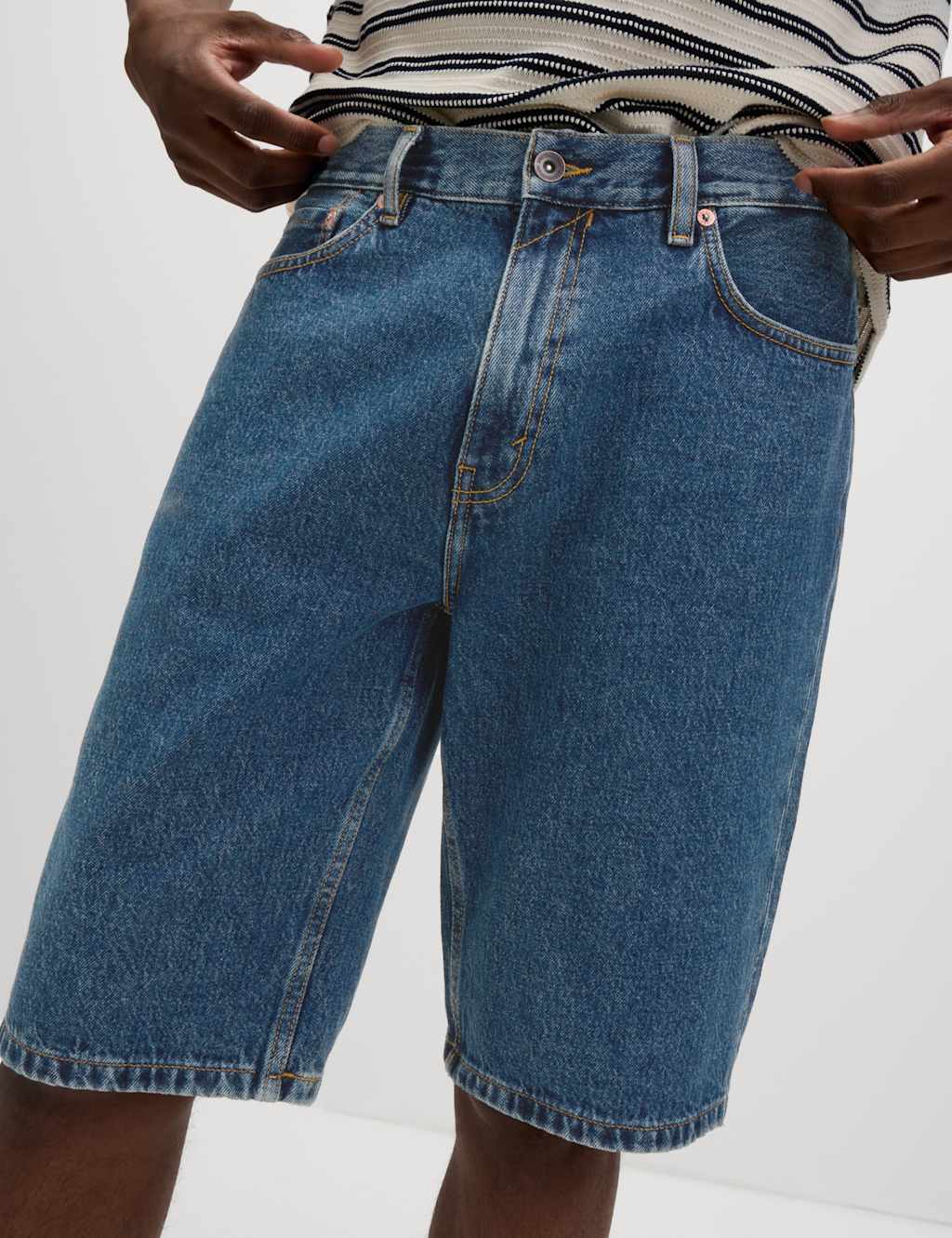 Authentic Relaxed Straight Fit Denim Shorts