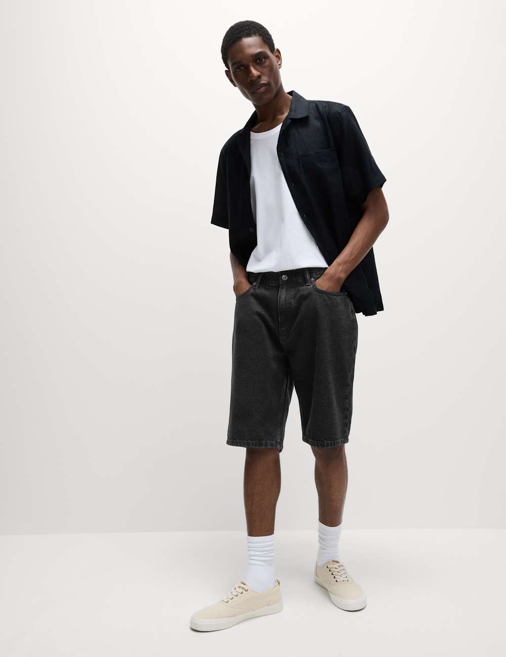 Authentic Relaxed Straight Fit Denim Shorts