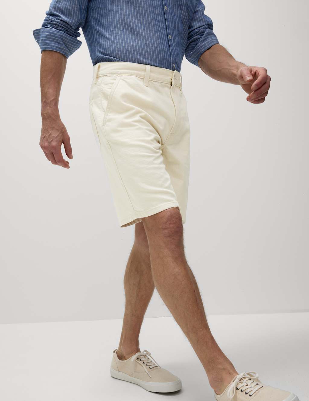 Straight Fit Lightweight Denim Shorts