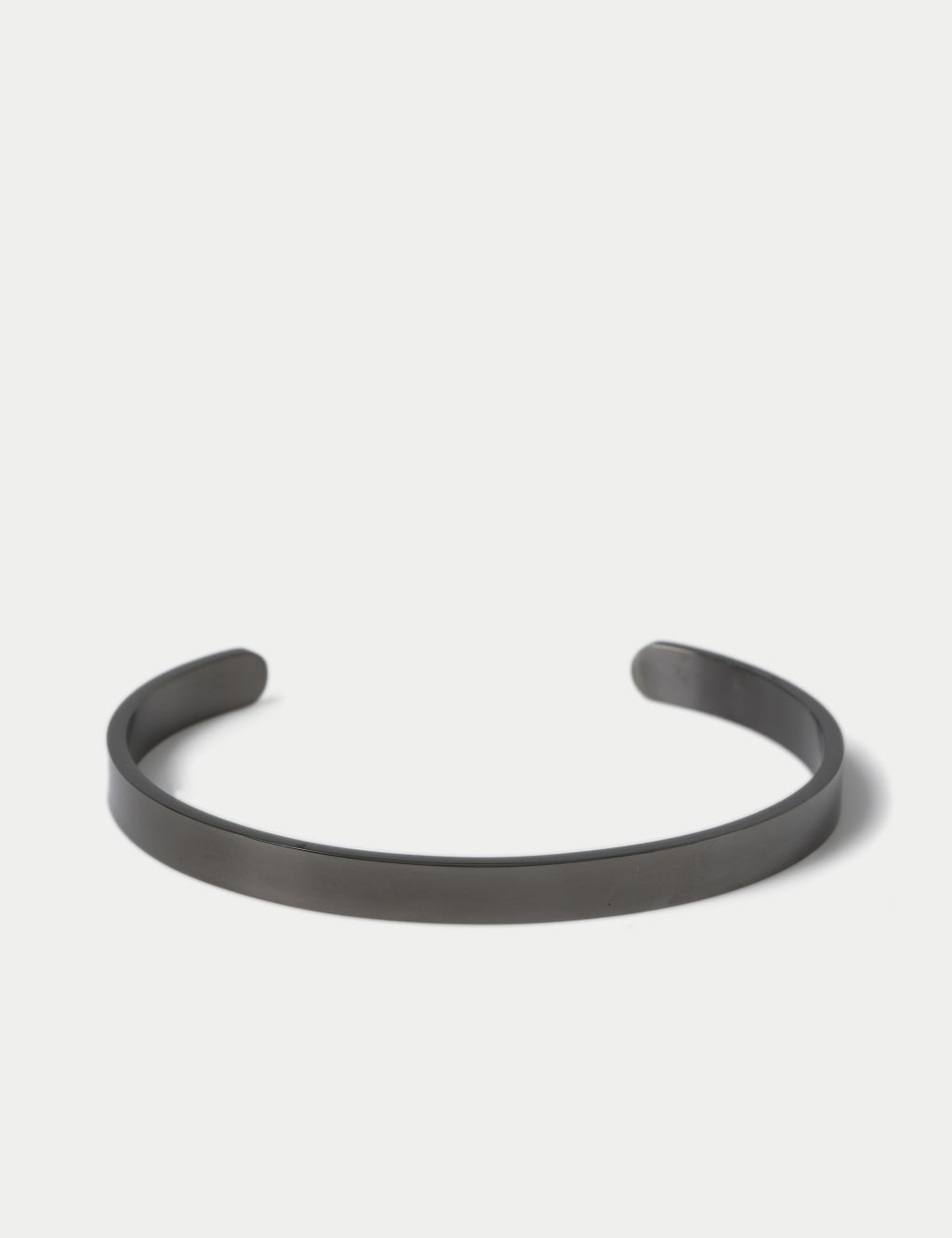 Waterproof Stainless Steel Gunmetal Open Cuff Bracelet