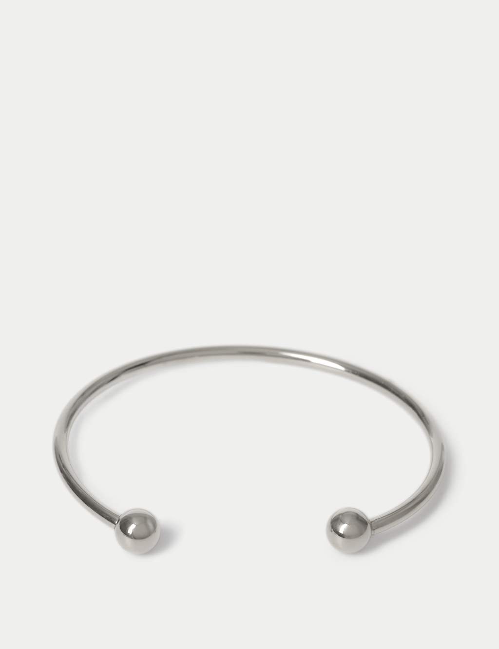 M&S Stainless Steel Gold Tone Ball Cuff Bracelet Silver