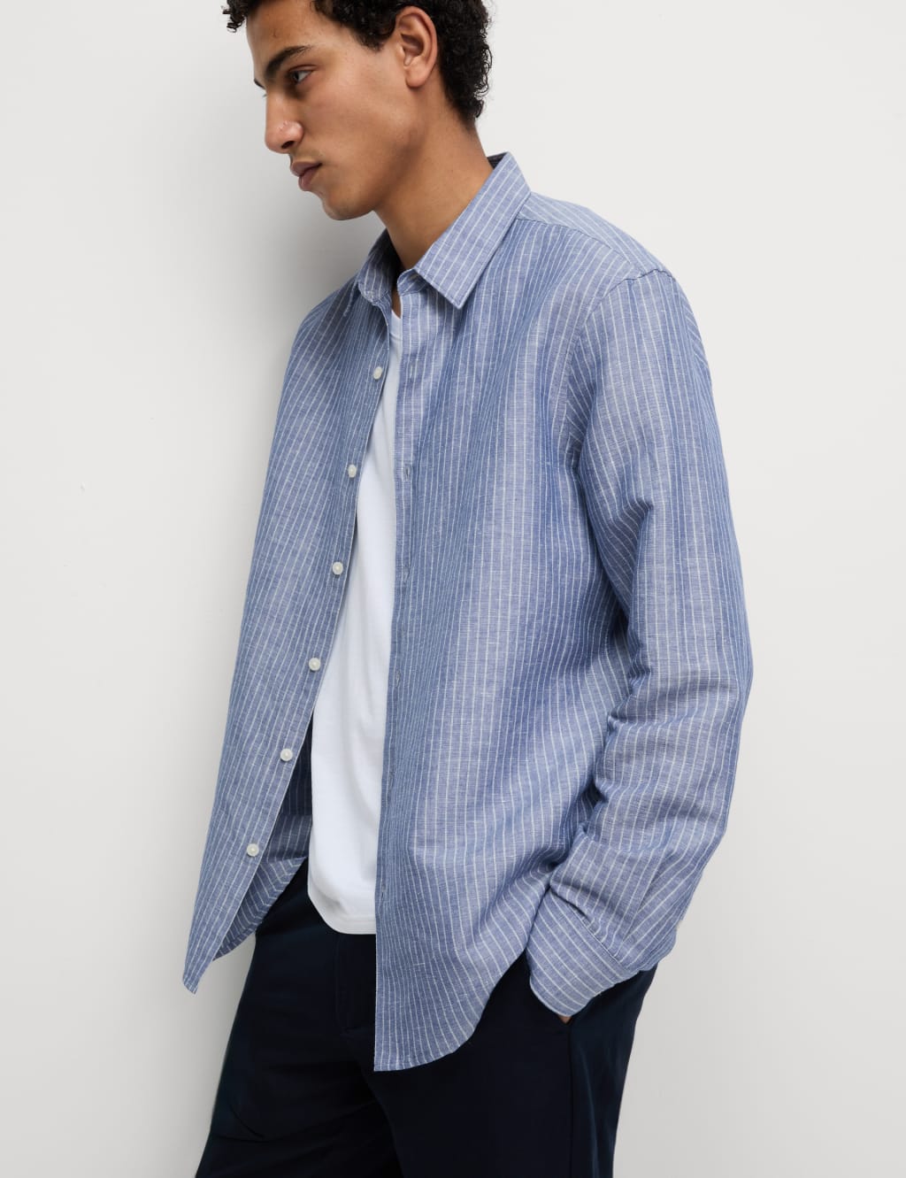 Linen Cotton Striped Shirt