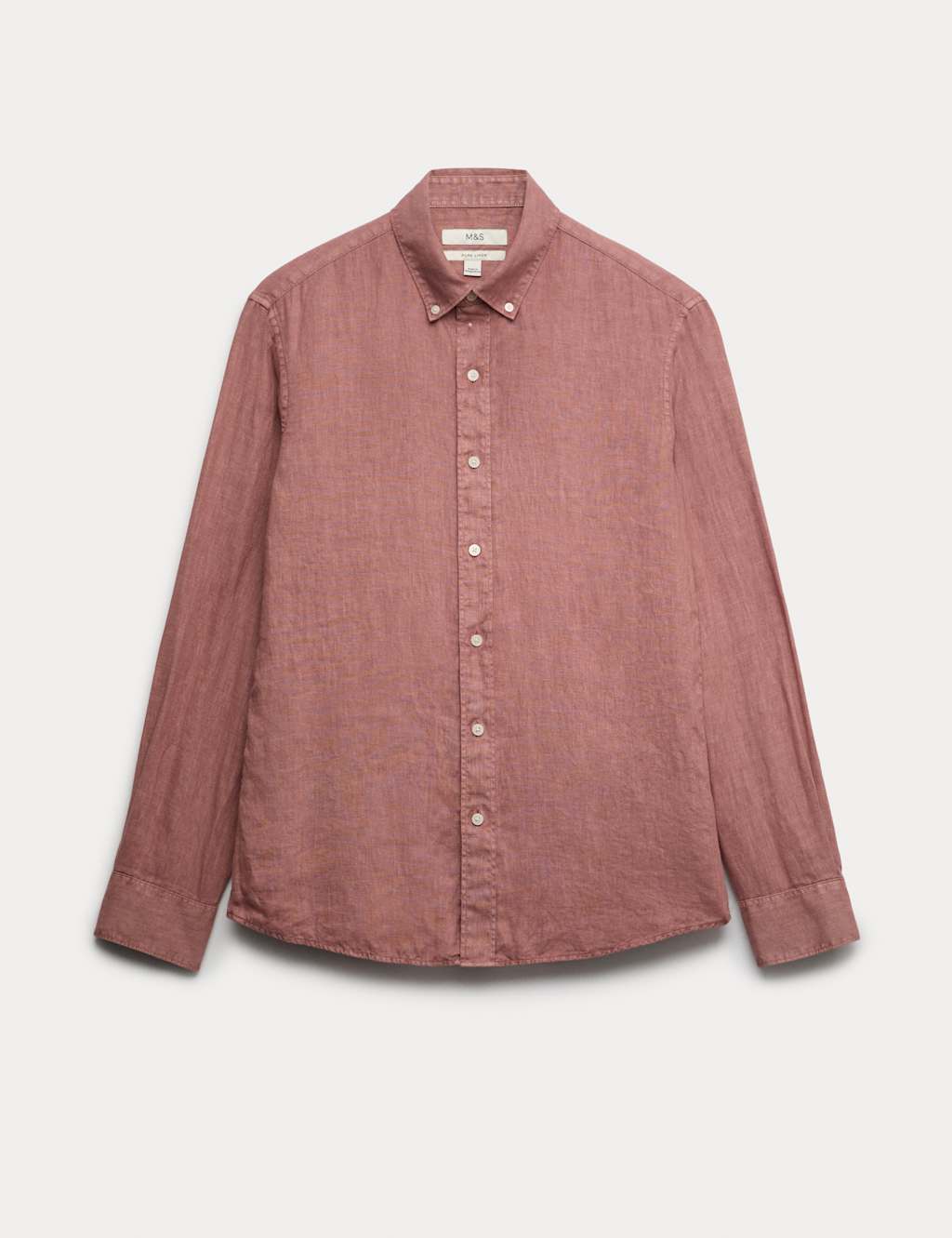 M&S Slim Fit Pure Linen Shirt Pink