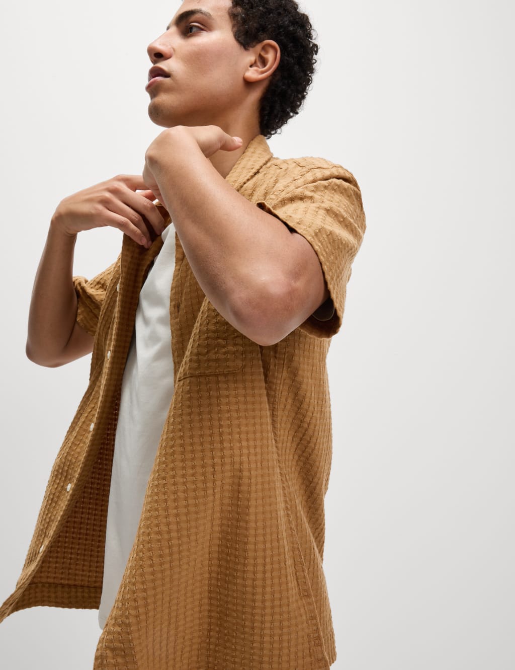 Cotton Rich Textured Check Shirt